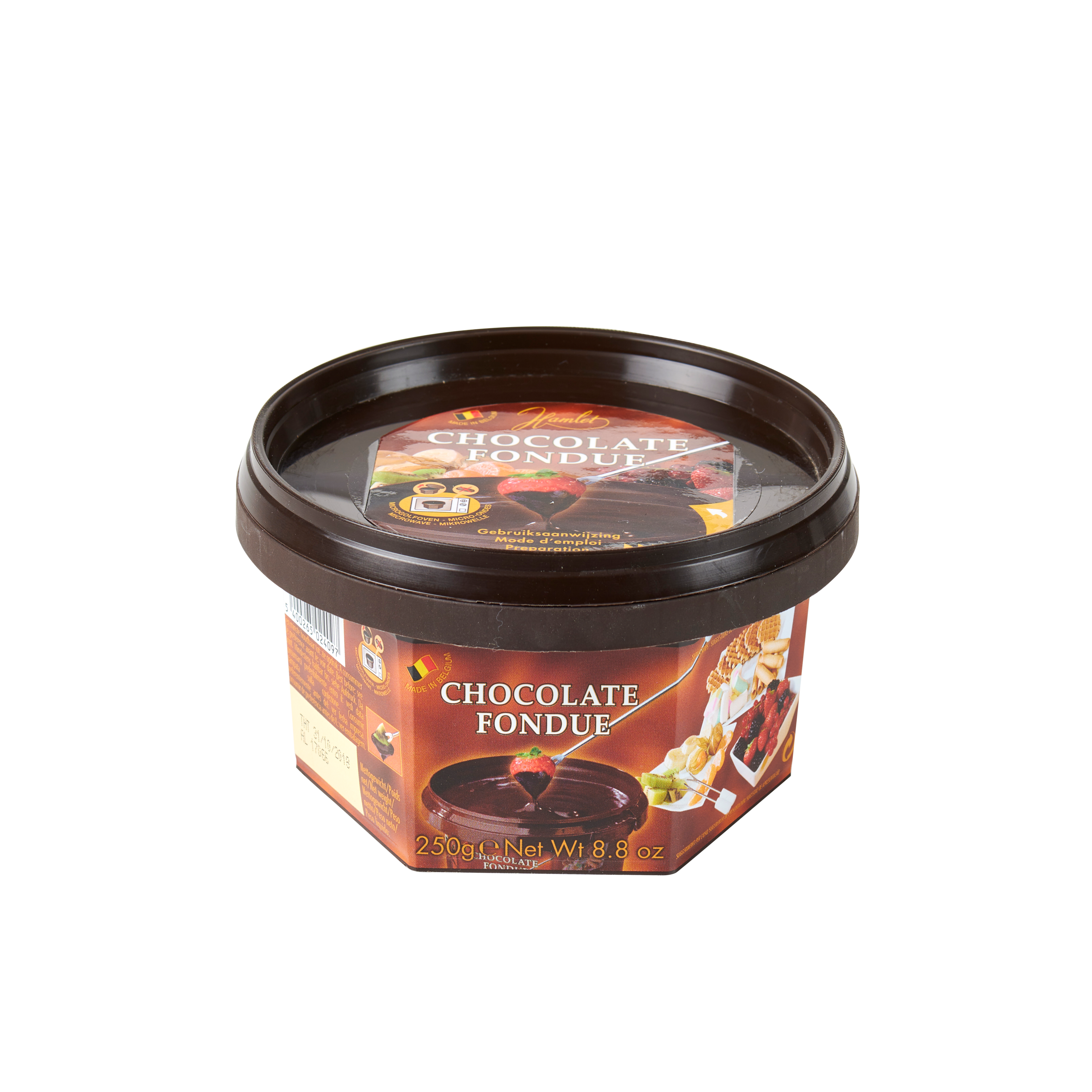 FONDUE Smeltchocolade 250g pure chocolade donkerbruinH 7 cm - Ø 11 cm - CASA