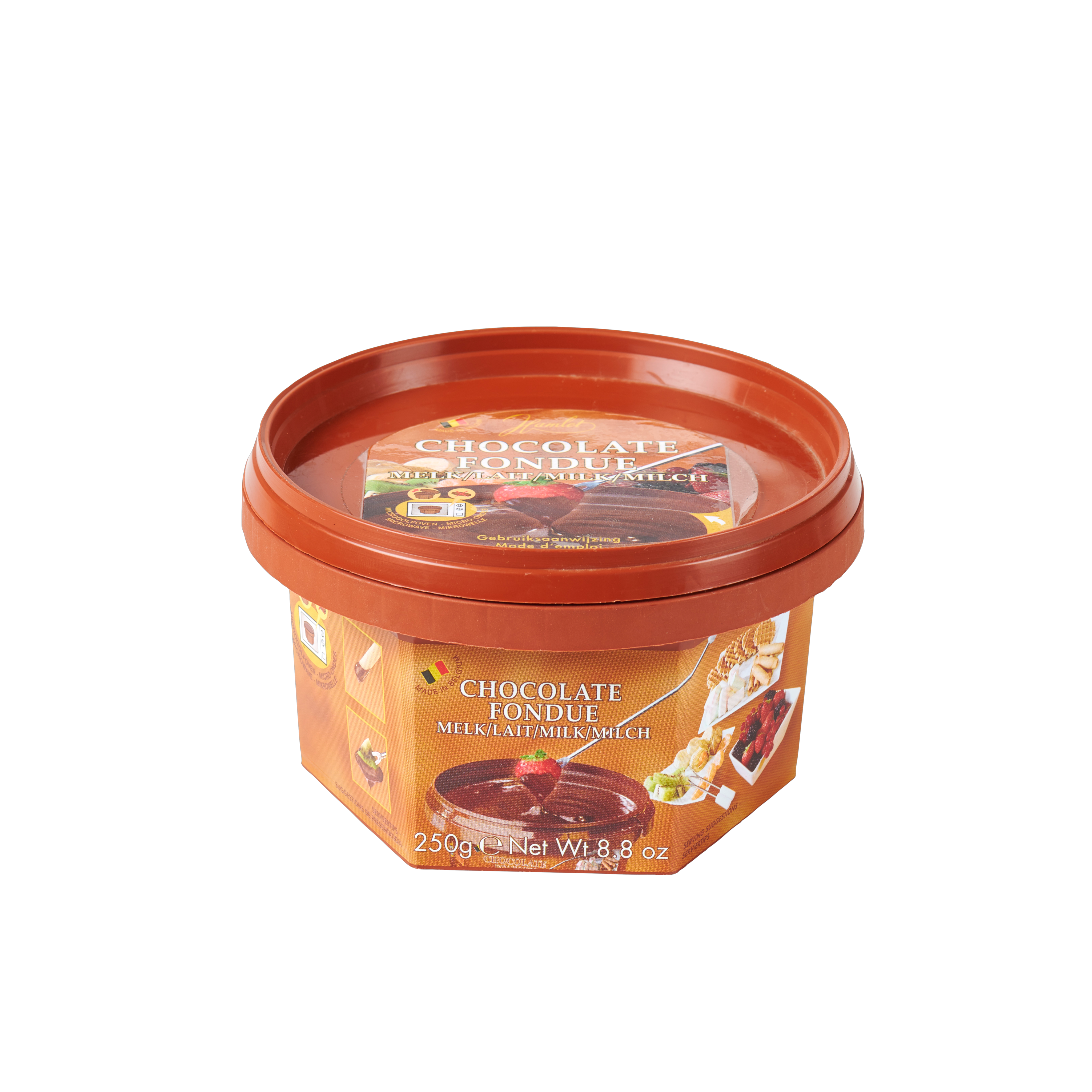 FONDUE Smeltchocolade 250g melkchocolade lichtbruinH 7 cm - Ø 11 cm