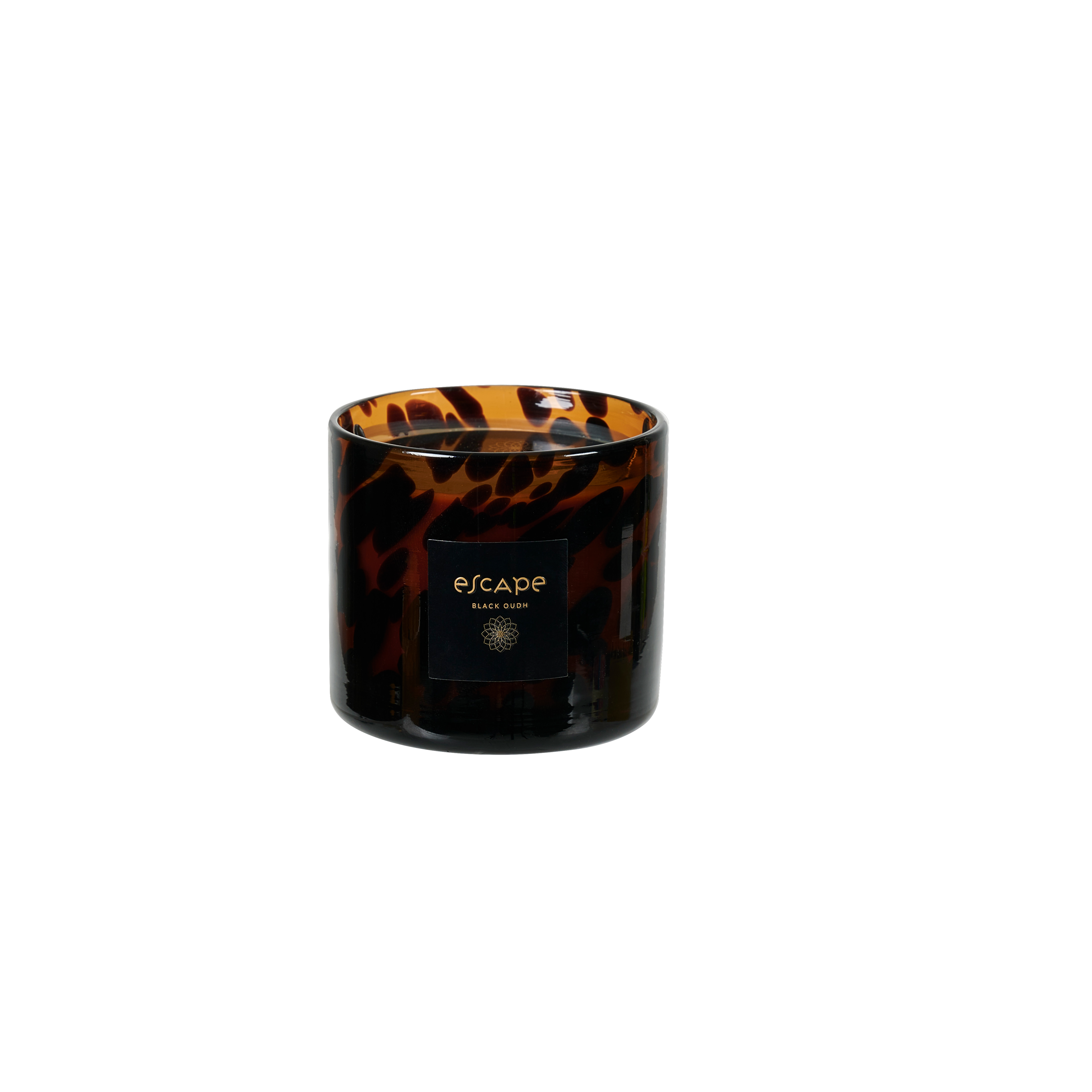 ESCAPE BLACK OUDH Geurkaars in glas zwart, bruin, multicolorH 8 cm - Ø 8 cm