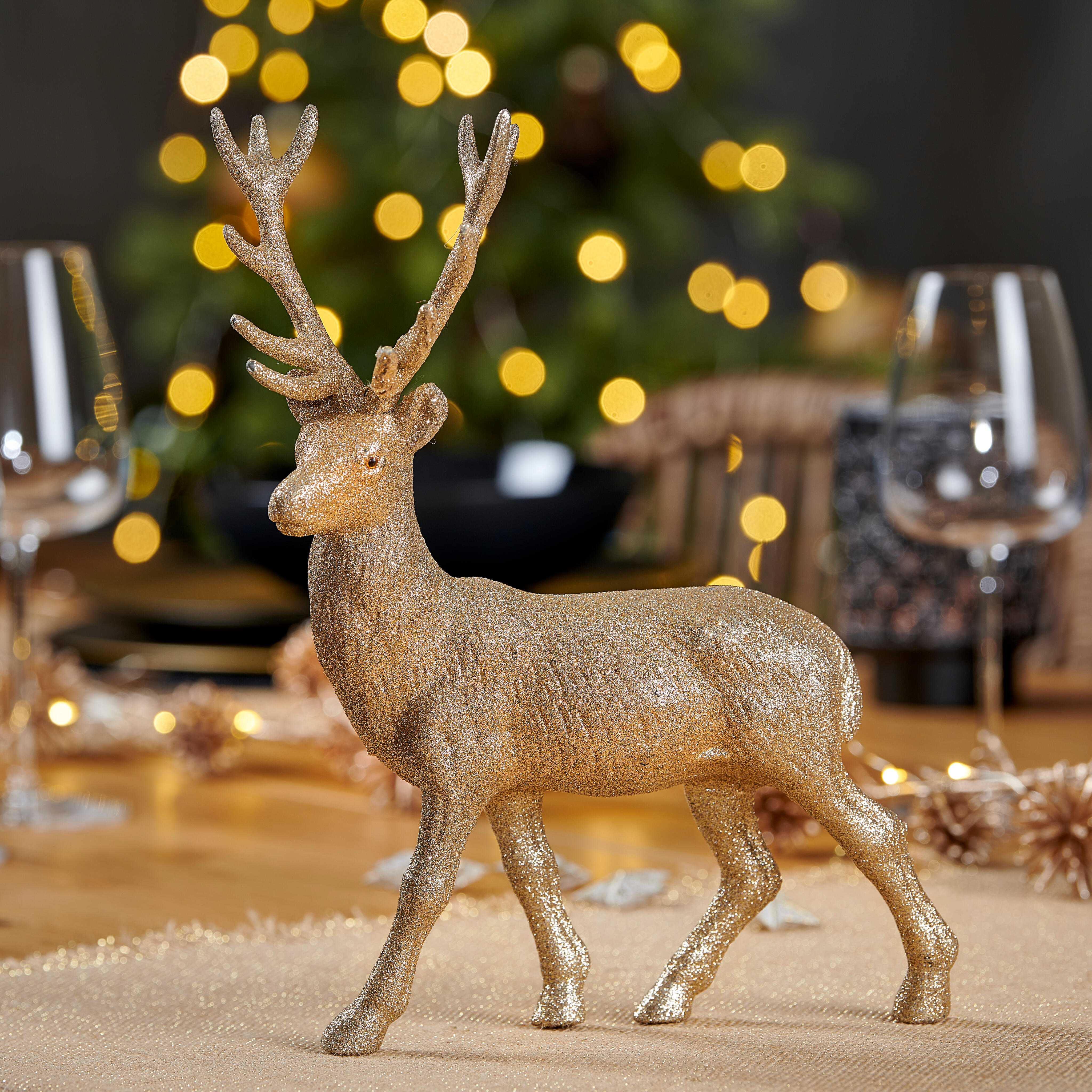 GOLD DEER Staande decoratie goudH 30 x B 21 x D 9 cm