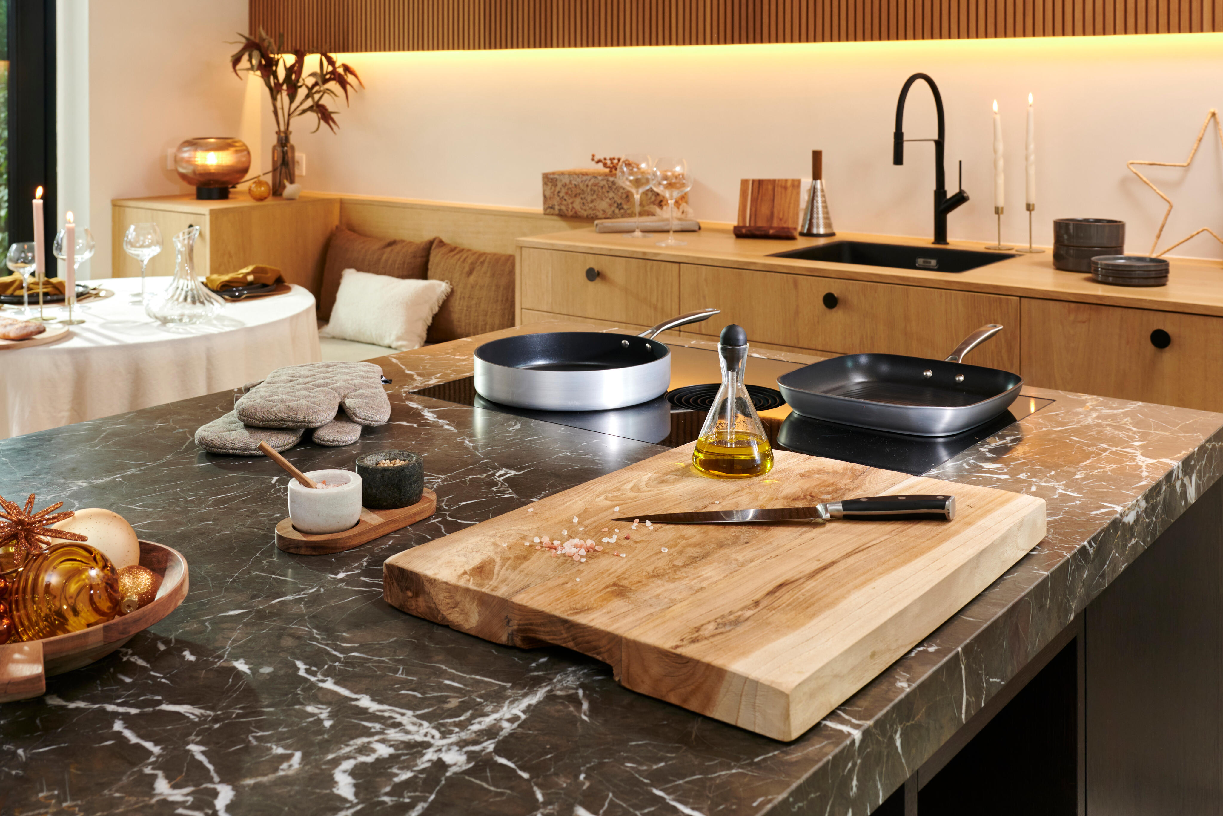 TEAK XL snijplank naturelH 3,5 x B 50 x D 40 cm - CASA