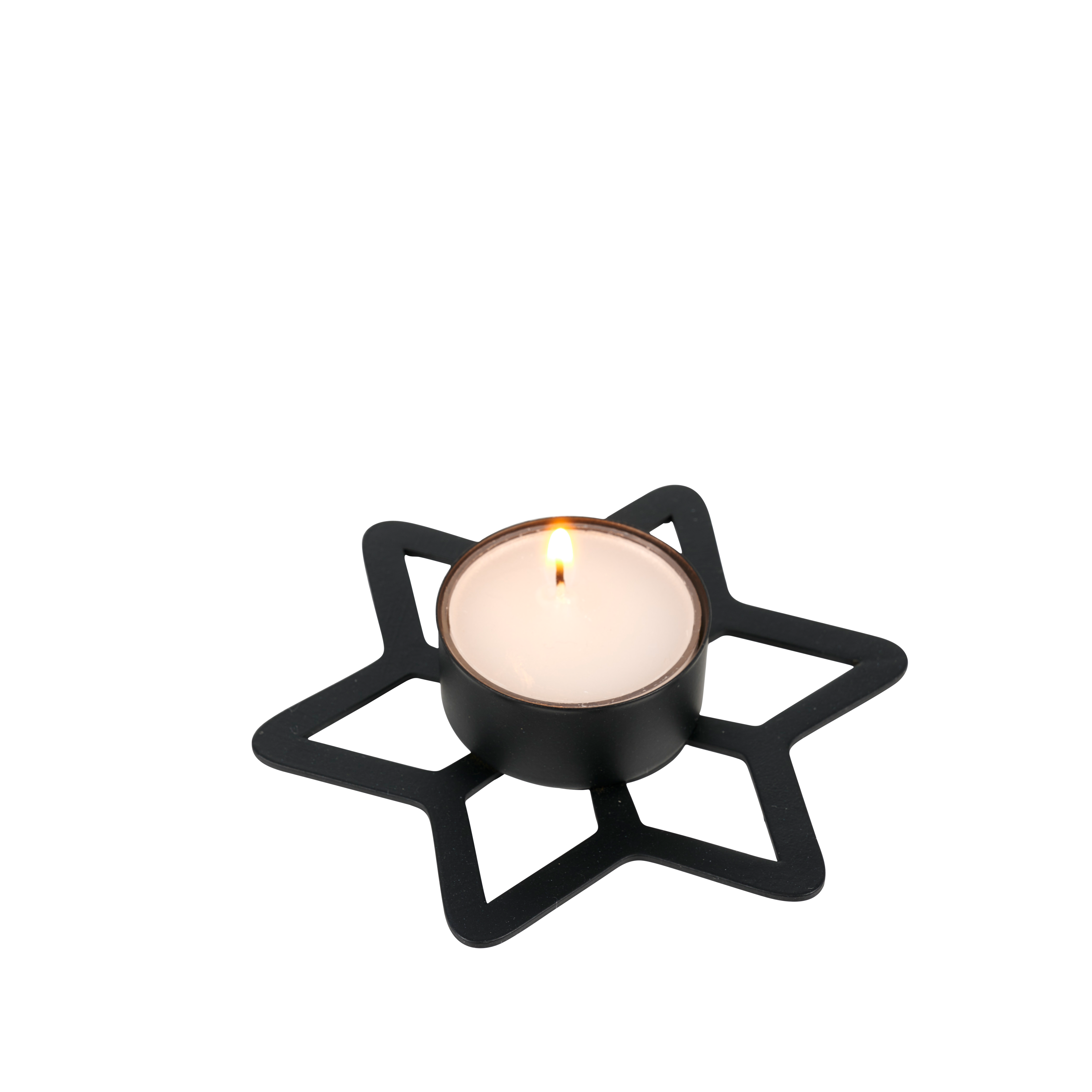 STAR Theelichthouder zwartH 1,6 x B 10,1 x D 9,2 cm