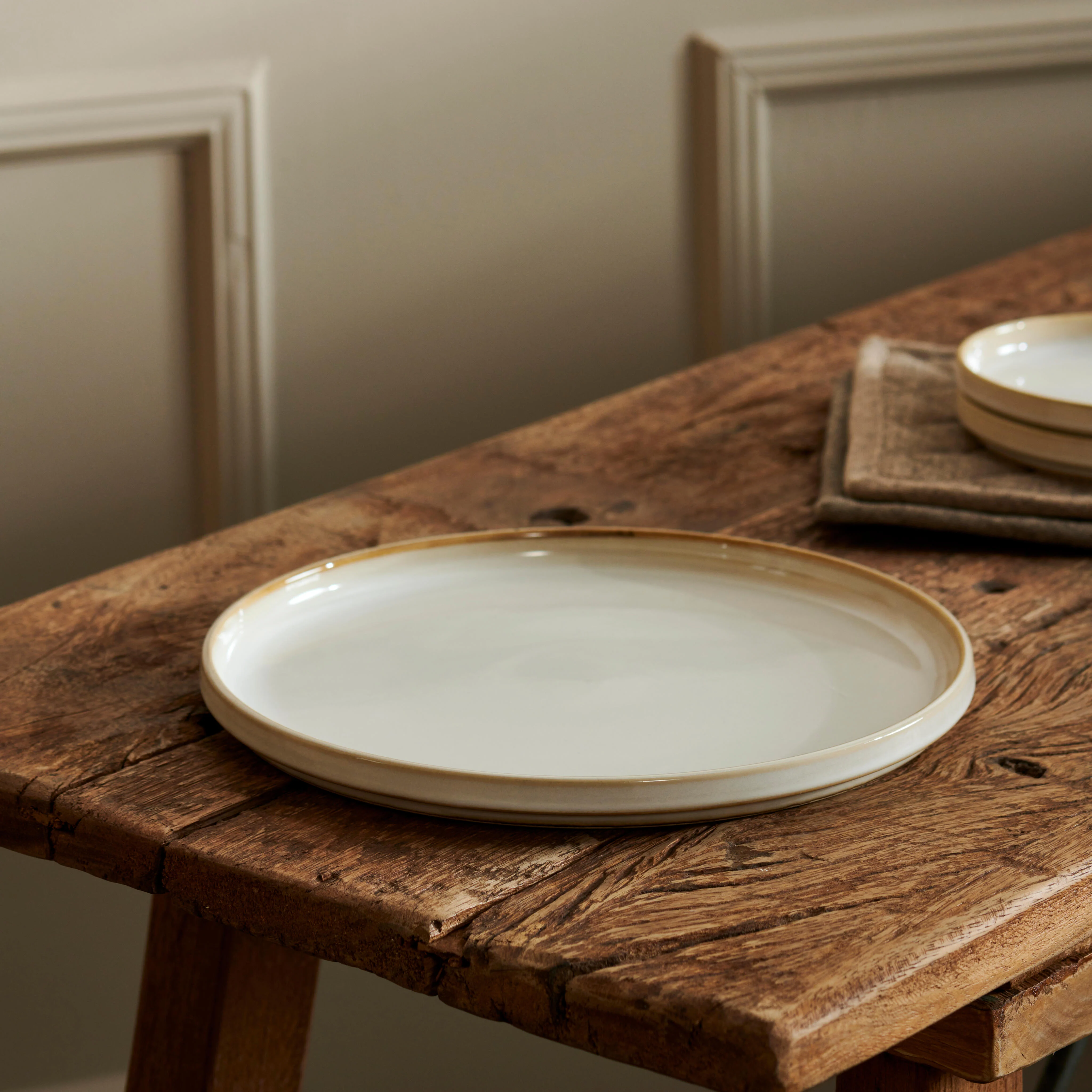 MINERAL MARBLE Bord wit - set van 4 Ø 26,5 cm