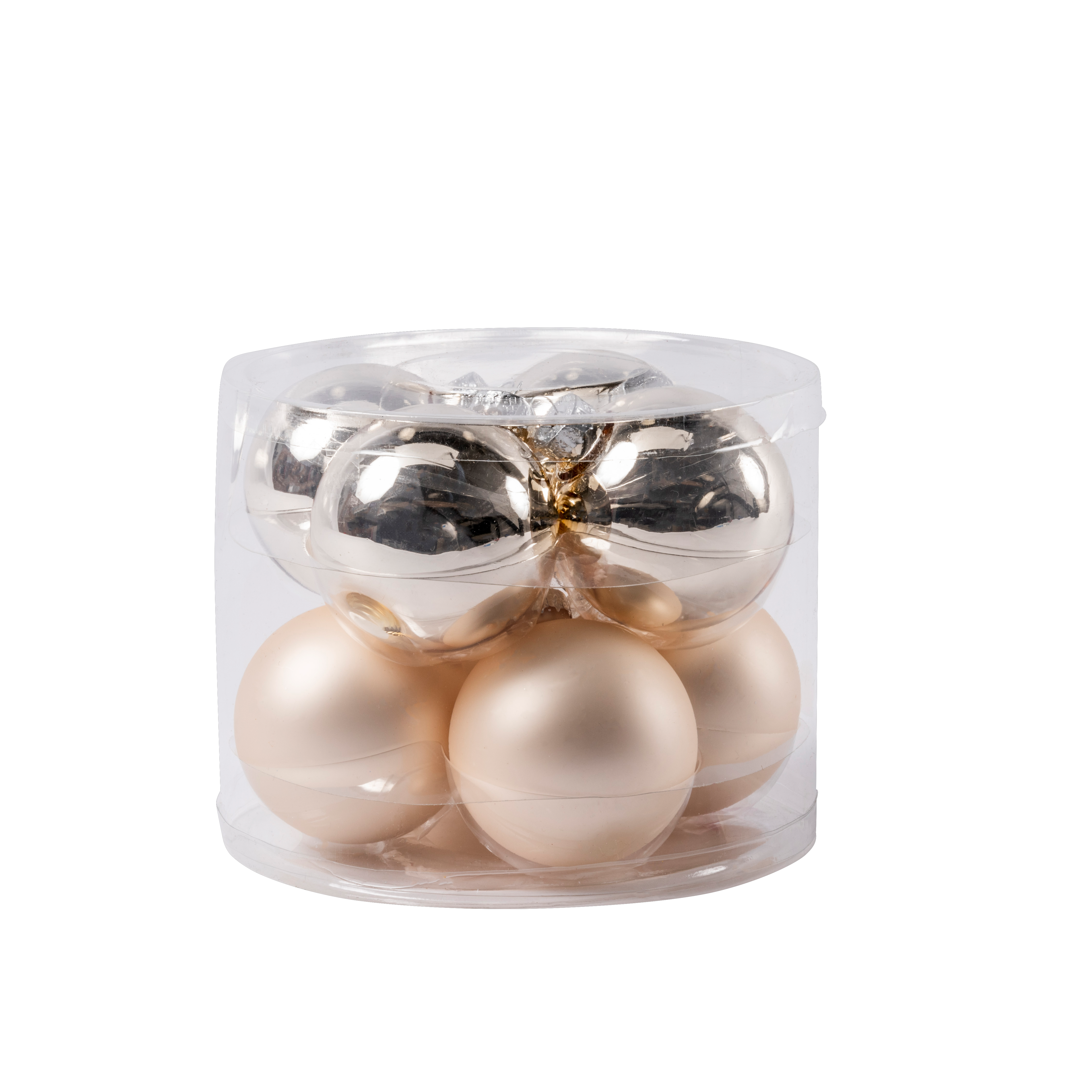 PEARL Kerstbal set van 8 gebroken witØ 7 cm