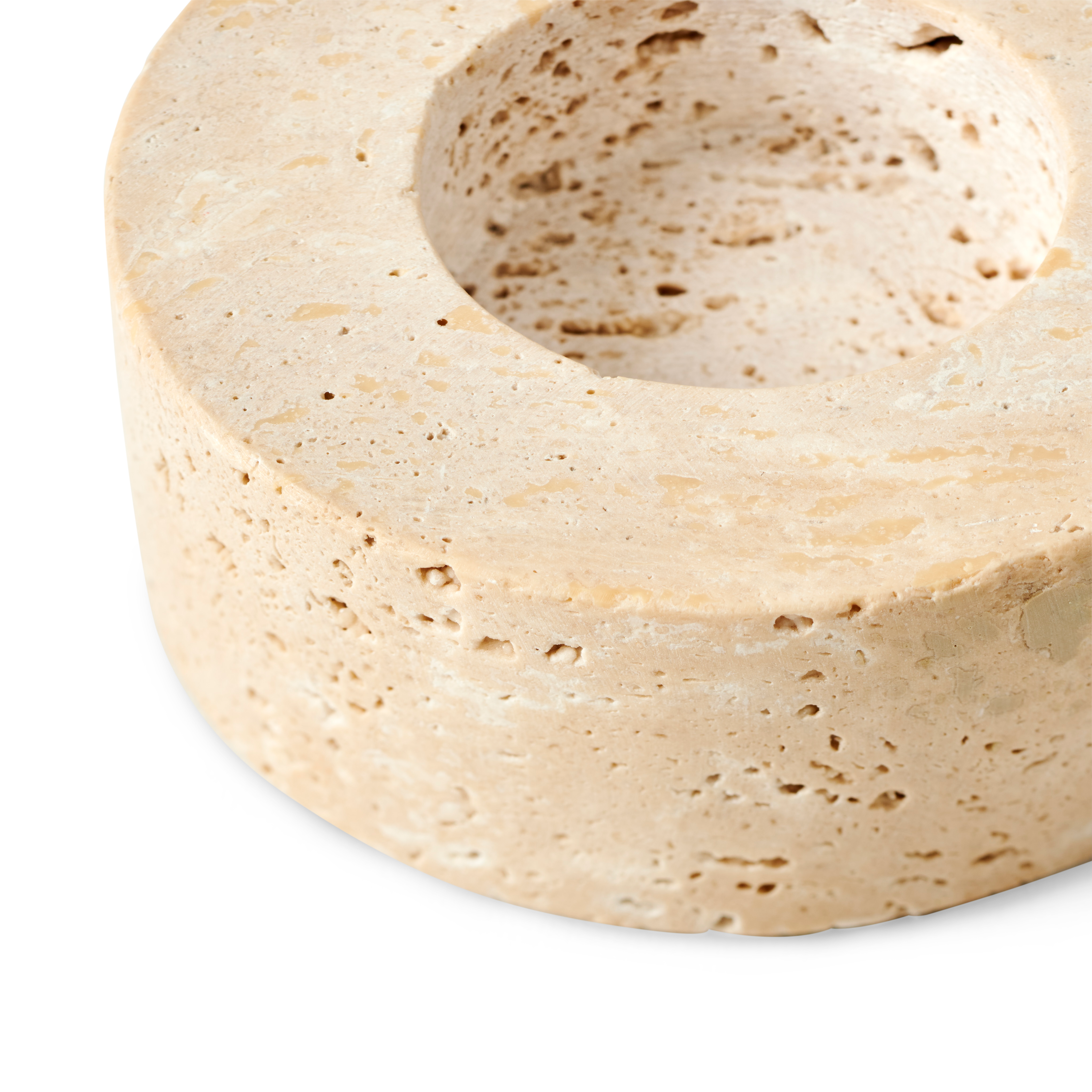 TRAVERTIN Theelichthouder naturelH 3 cm - Ø 8 cm