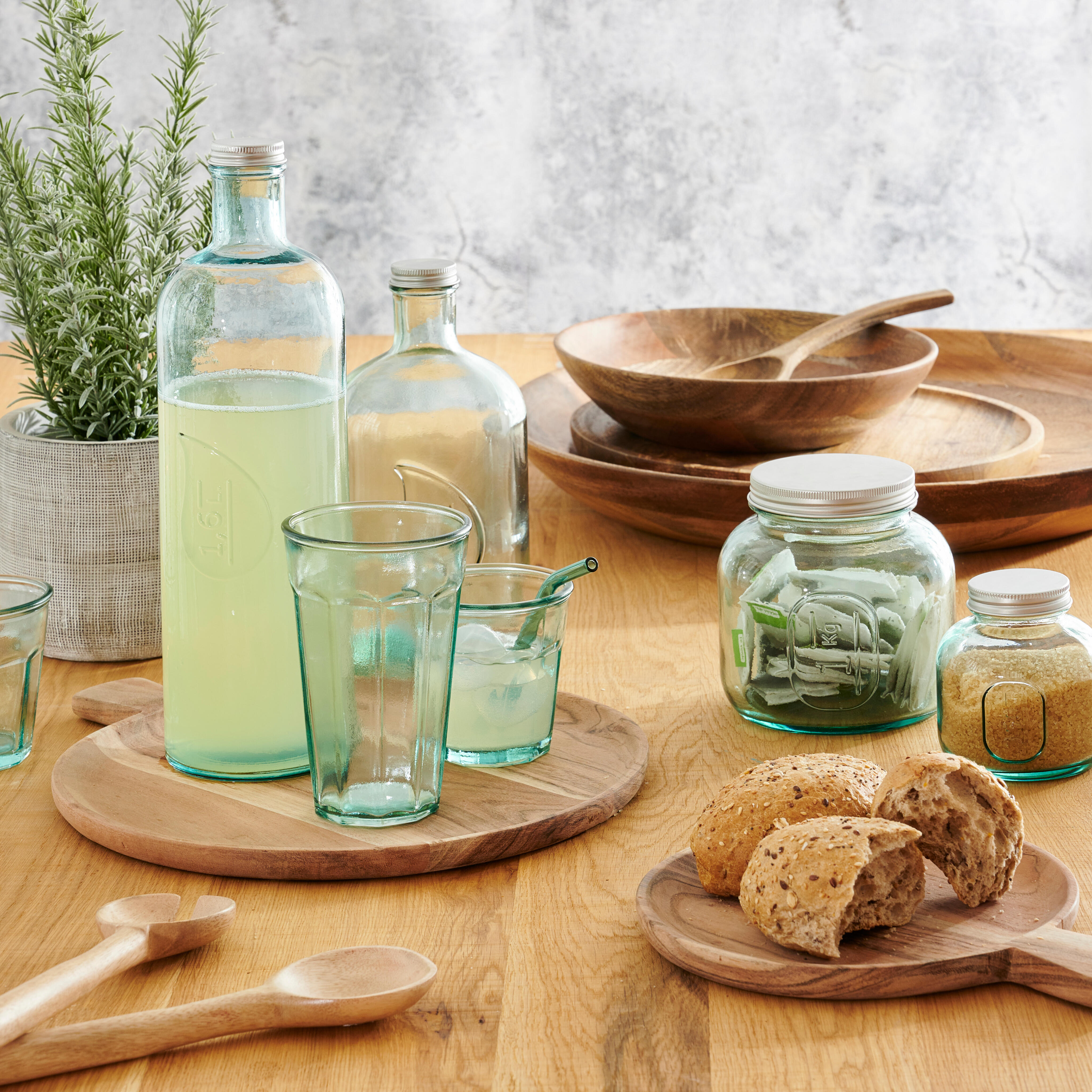 ACACIA CHIC Bord met handvat naturelH 1,5 x B 36 cm - Ø 30 cm