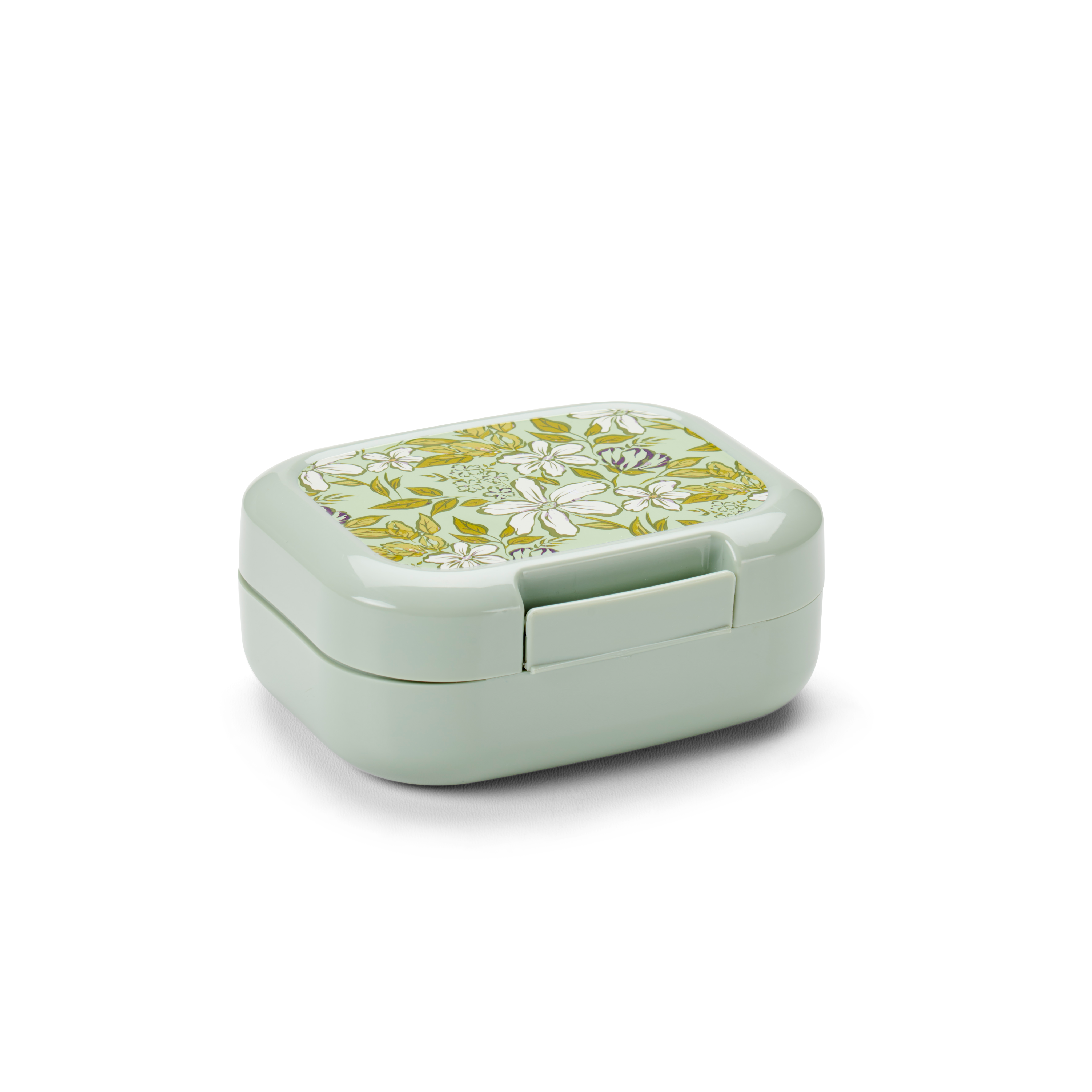 FRESHMOOD Snackdoosje met clip seafoam+print Loulou sea foamH 5 x B 12 x D 9,5 cm