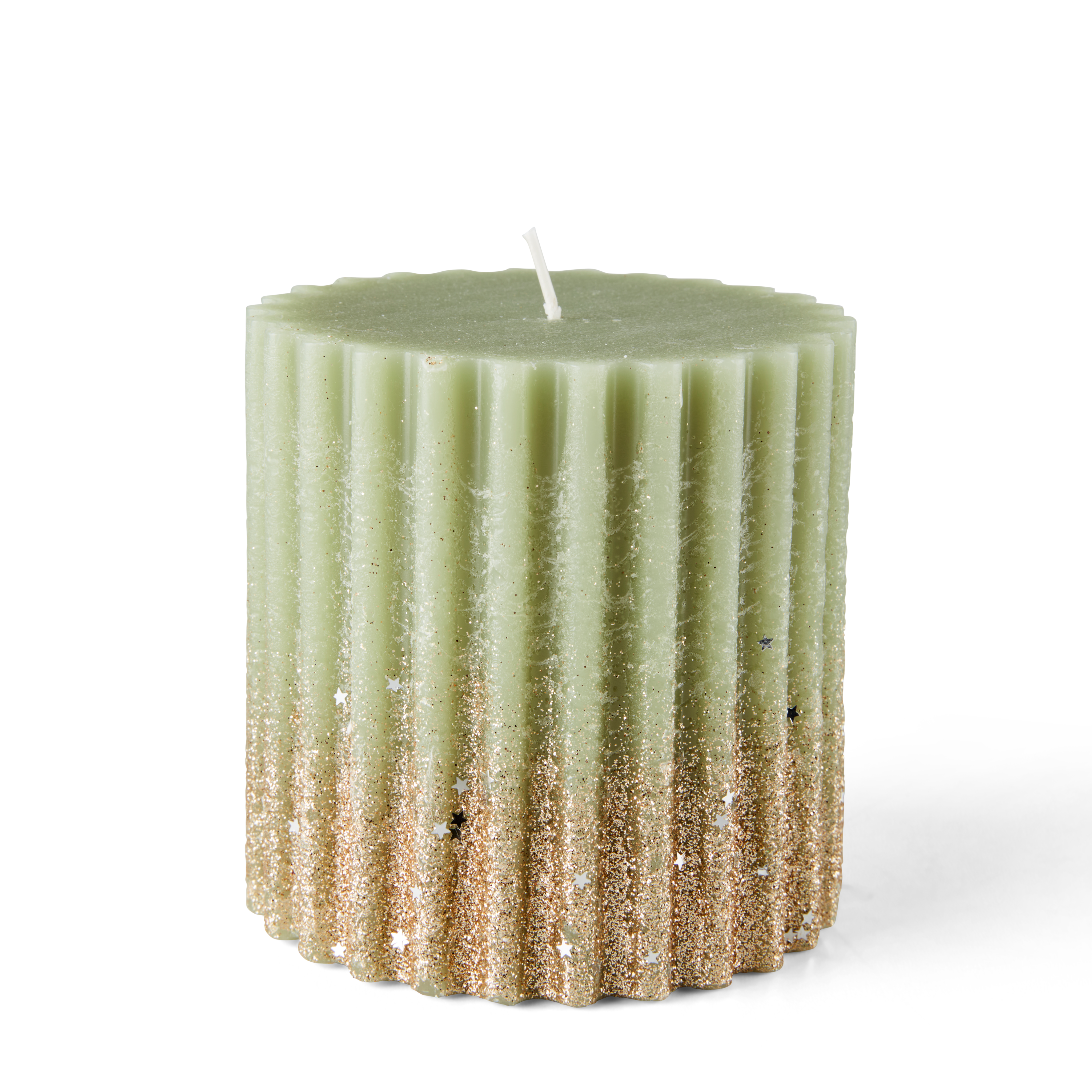 FLOWY Kaars groenH 10 cm - Ø 10 cm