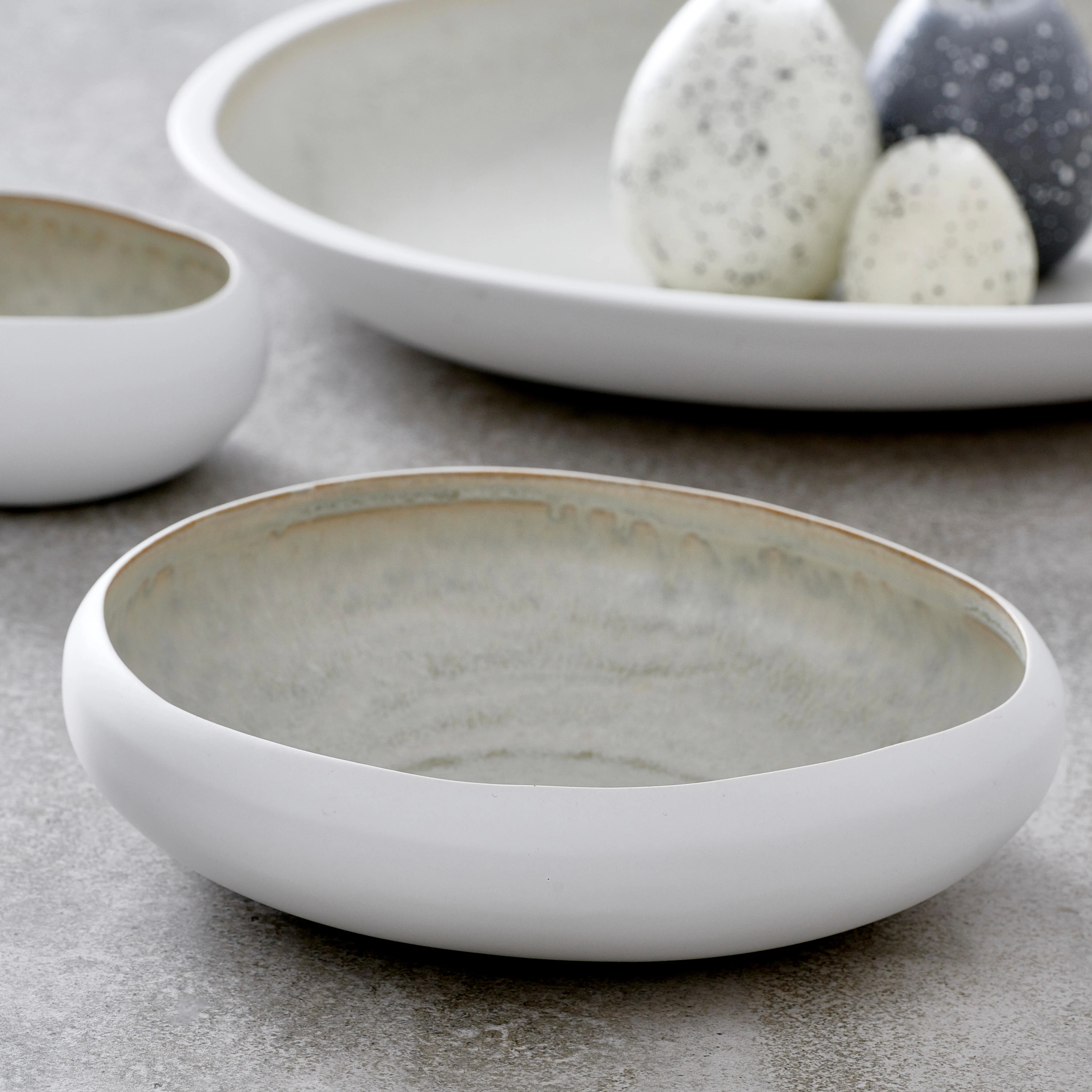 NORDIC Bowl 65 CL wit - set van 4 H 4,5 cm - Ø 20 cm