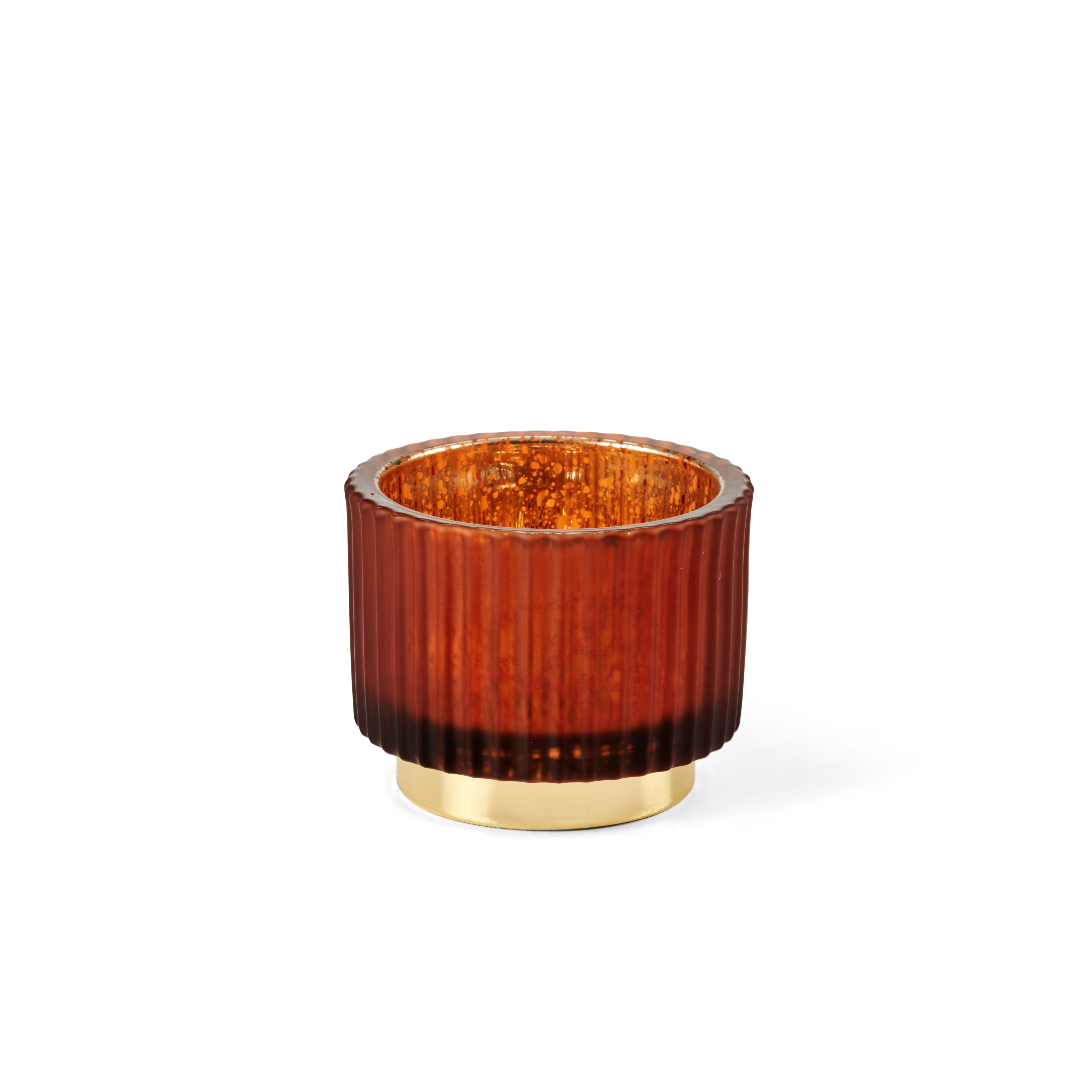 DUBAI Theelichthouder bruinH 7,5 cm - Ø 9 cm