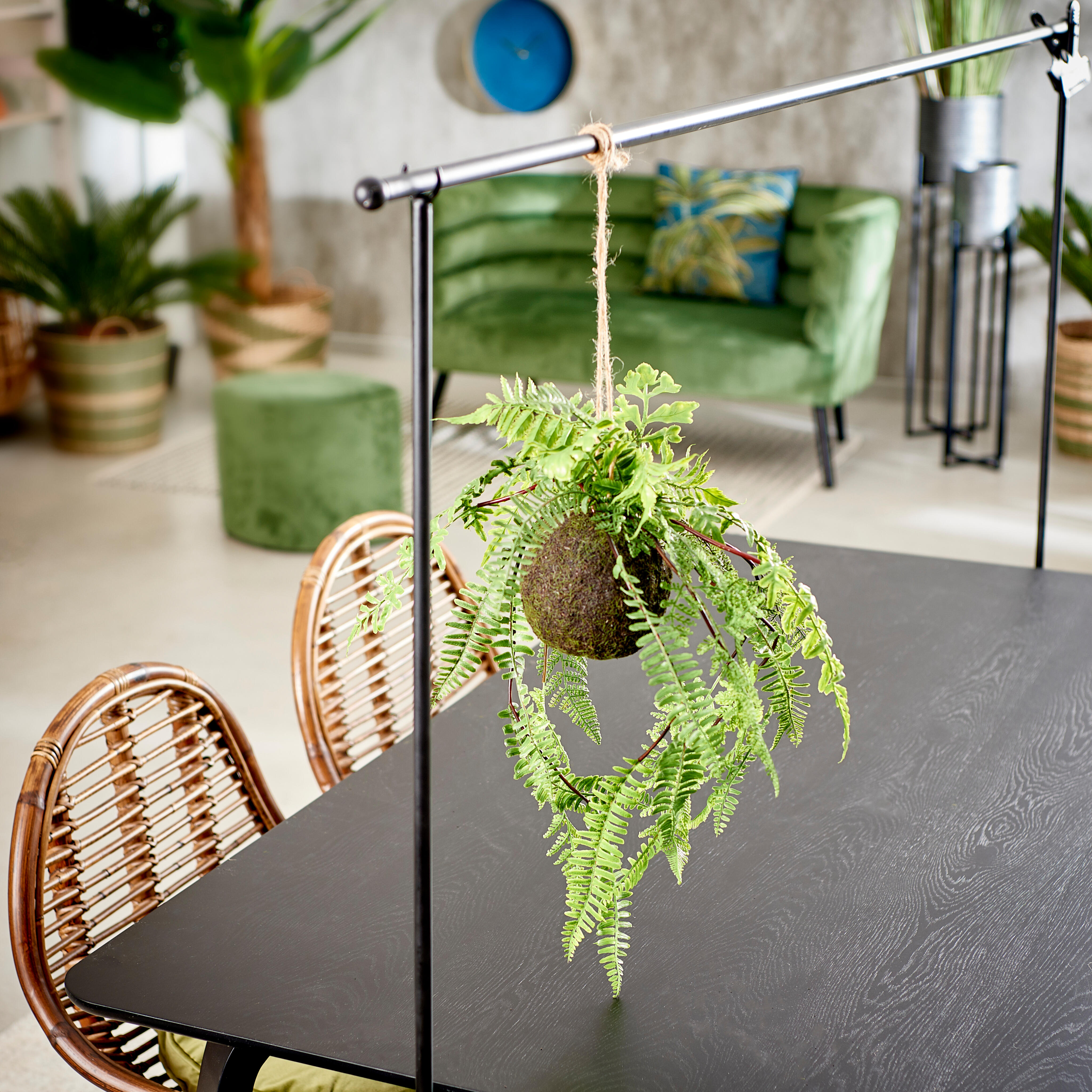 GREENERY Hangpot met varen groenH 22 cm - Ø 33 cm