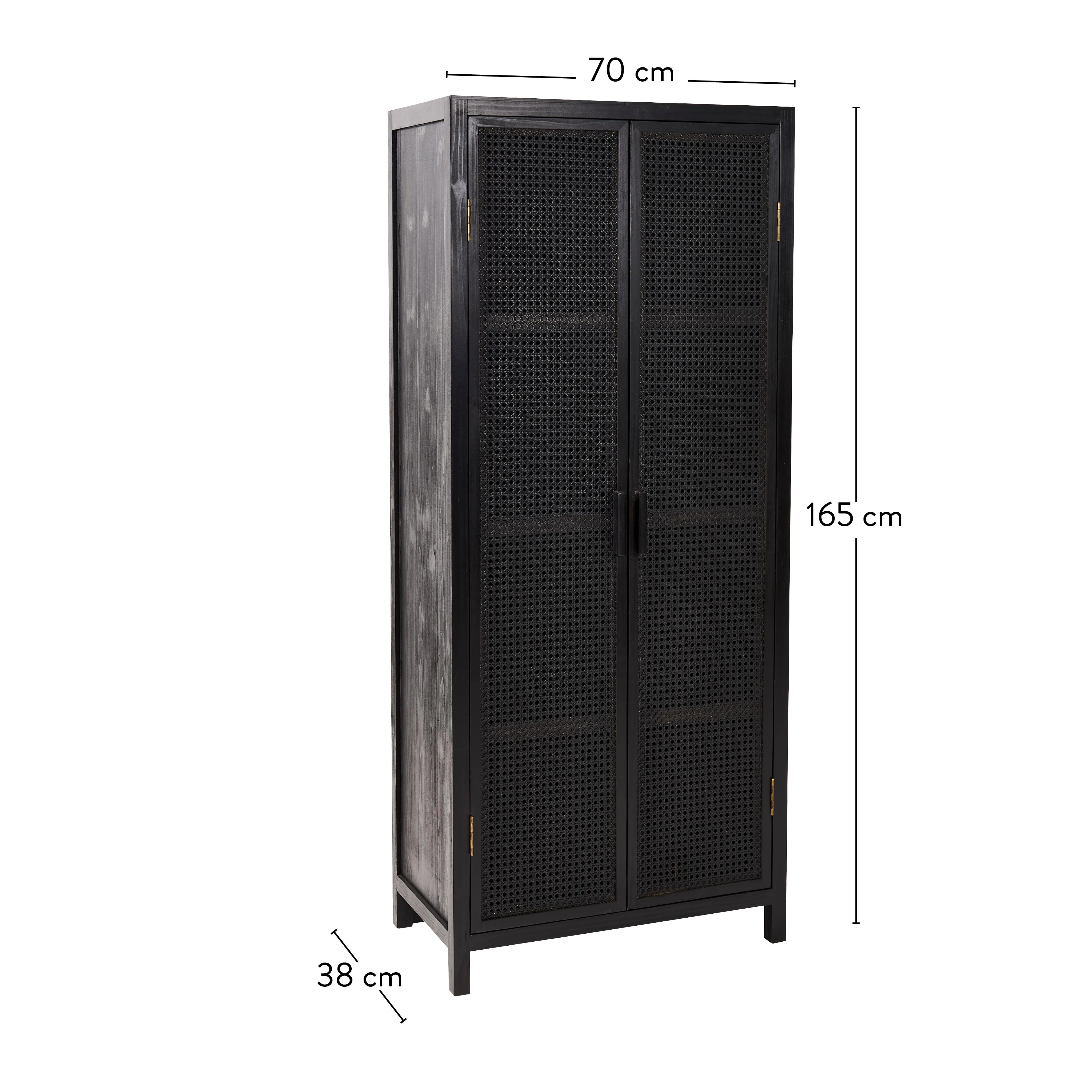 WEBSTER  Kast zwartH 165 x B 70 x D 38 cm
