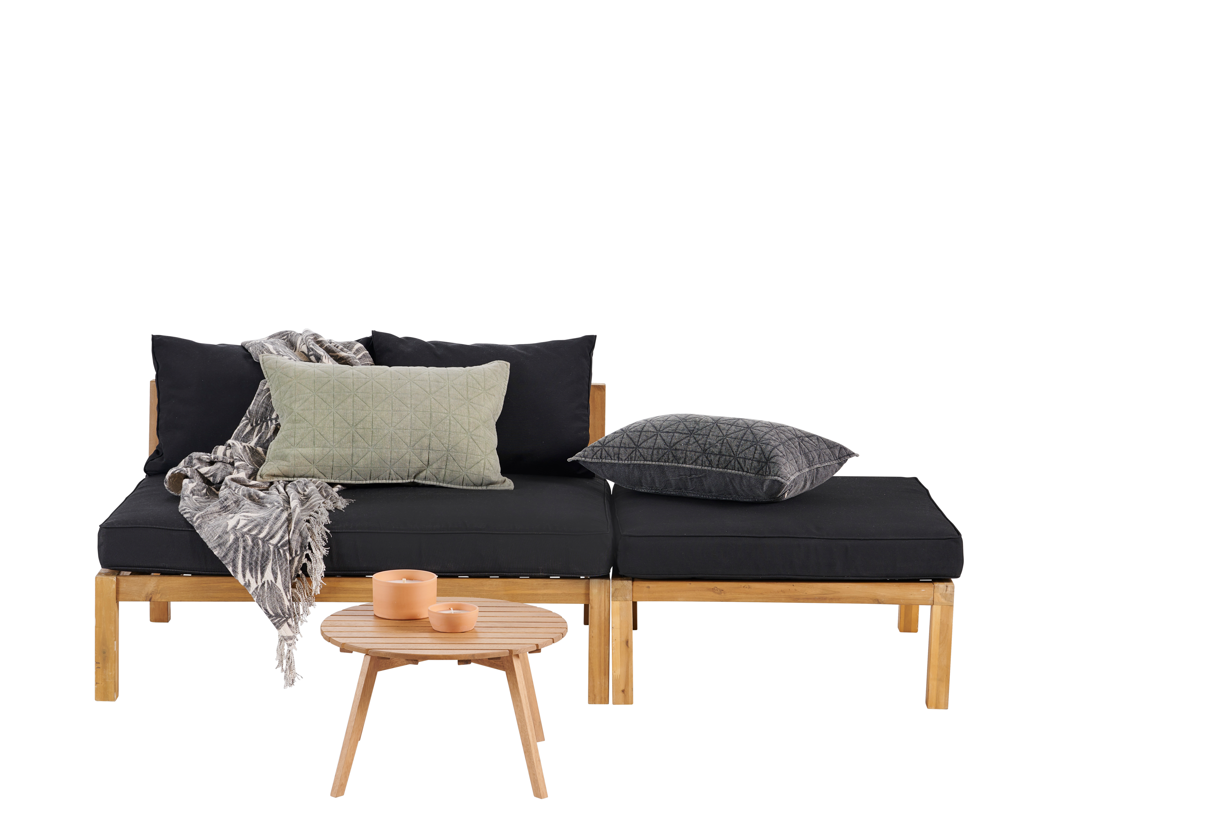 PAULETTA Palletkussen zwartB 80 x L 120 x D 12 cm