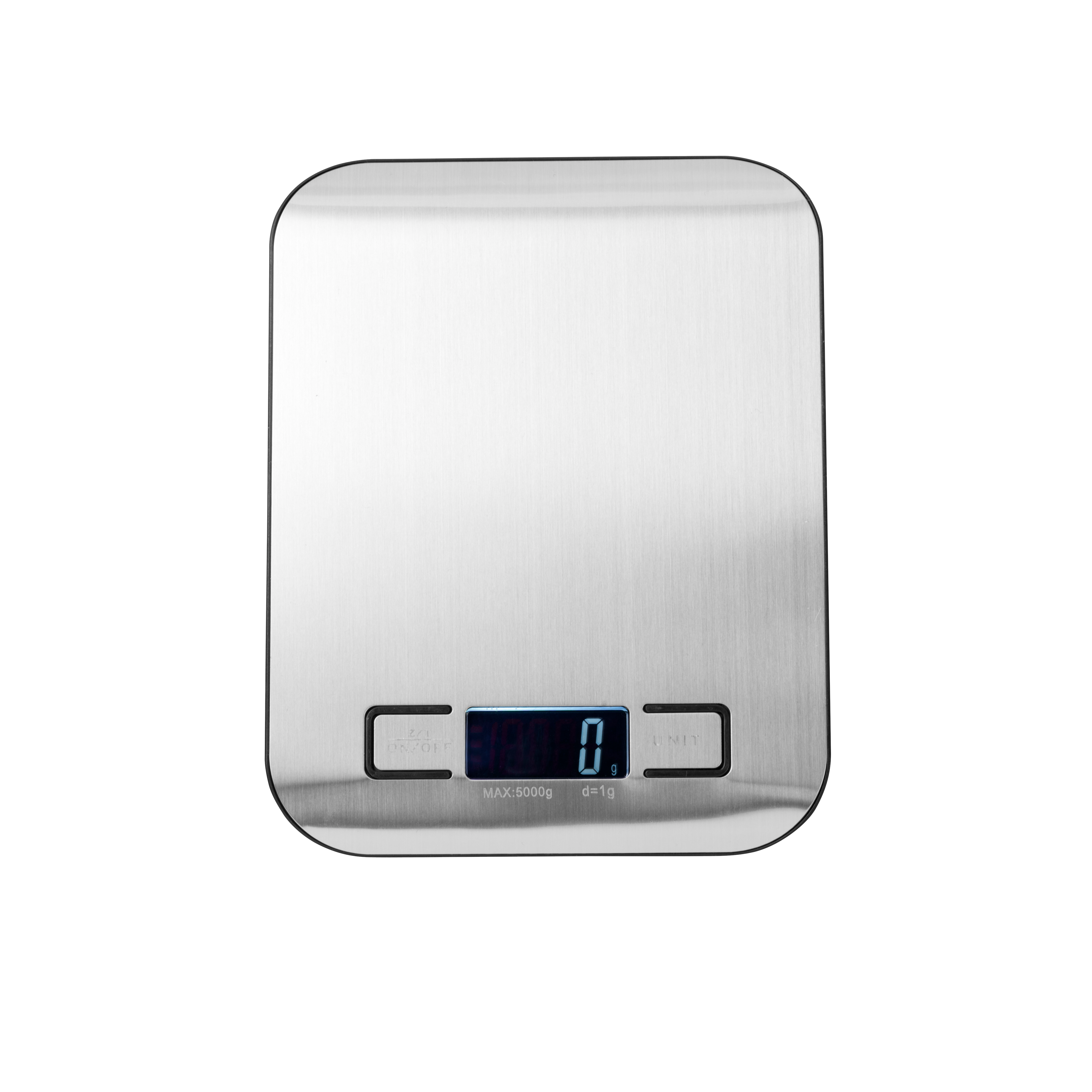 BASIC Keukenweegschaal digitaal metaal, zilverH 1,8 x B 13,8 x L 18 cm - CASA