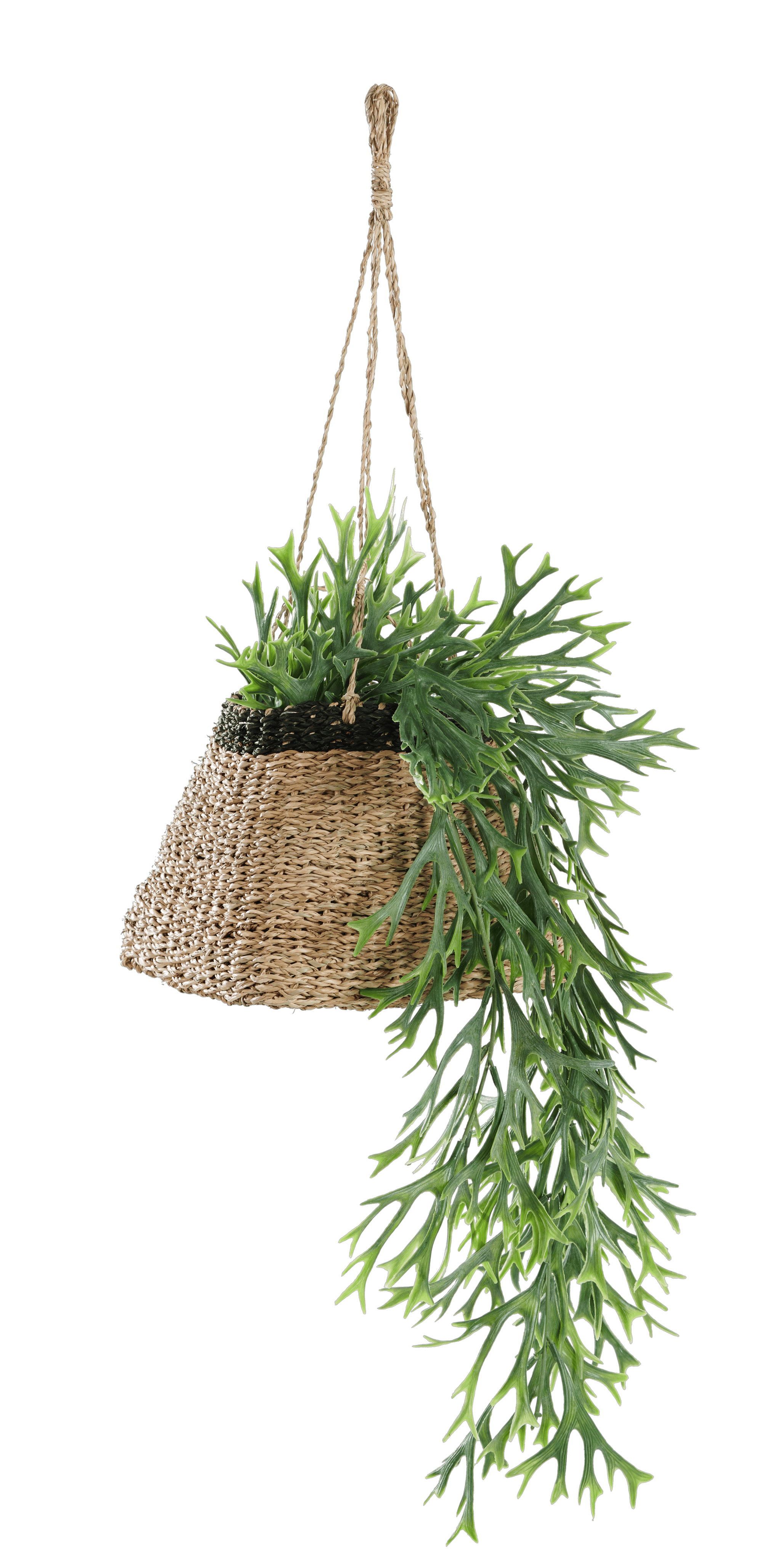 BAKU Hangpot zwart, naturelH 16 x B 19 x D 19 cm