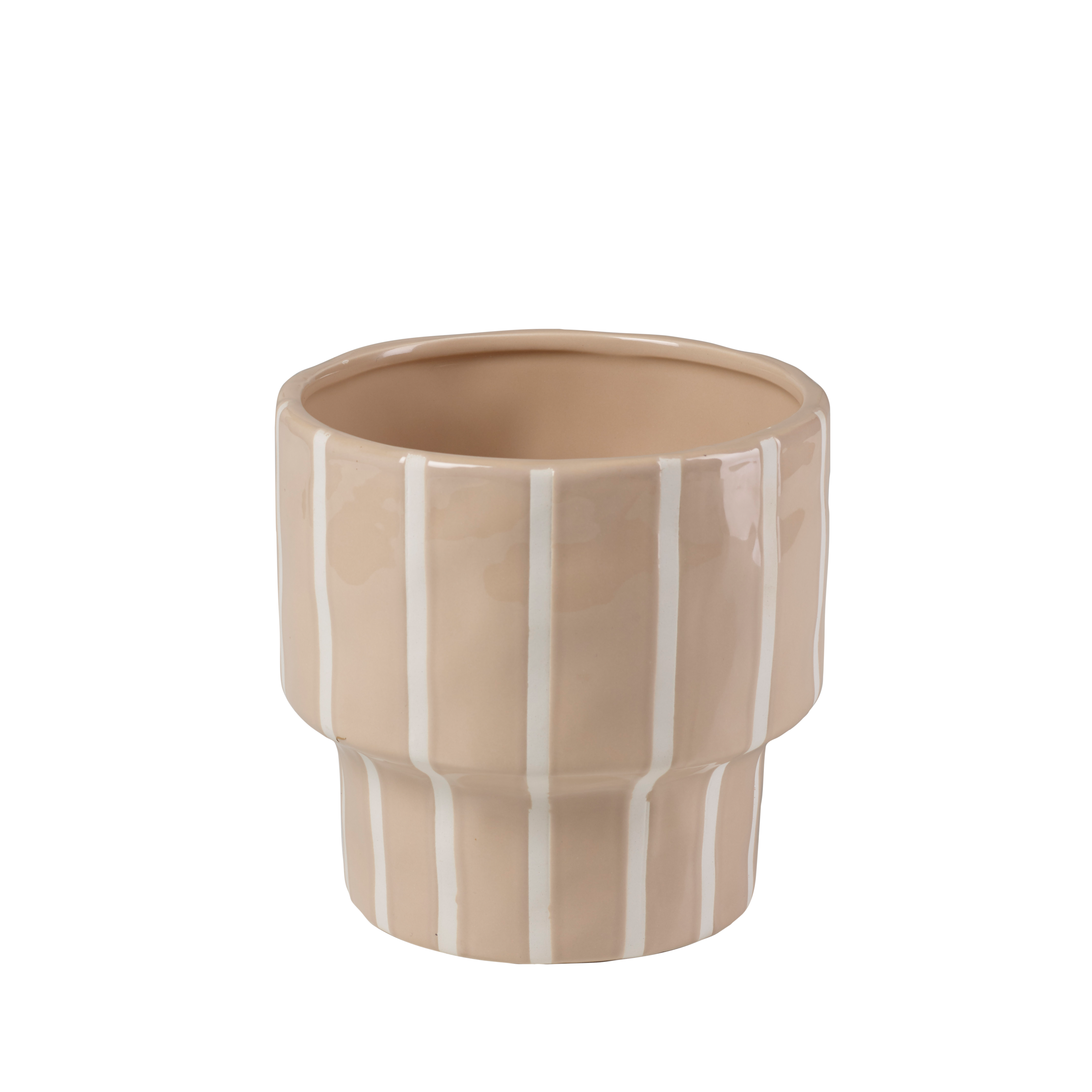 STRIPES Bloempot zandH 15 cm - Ø 16 cm