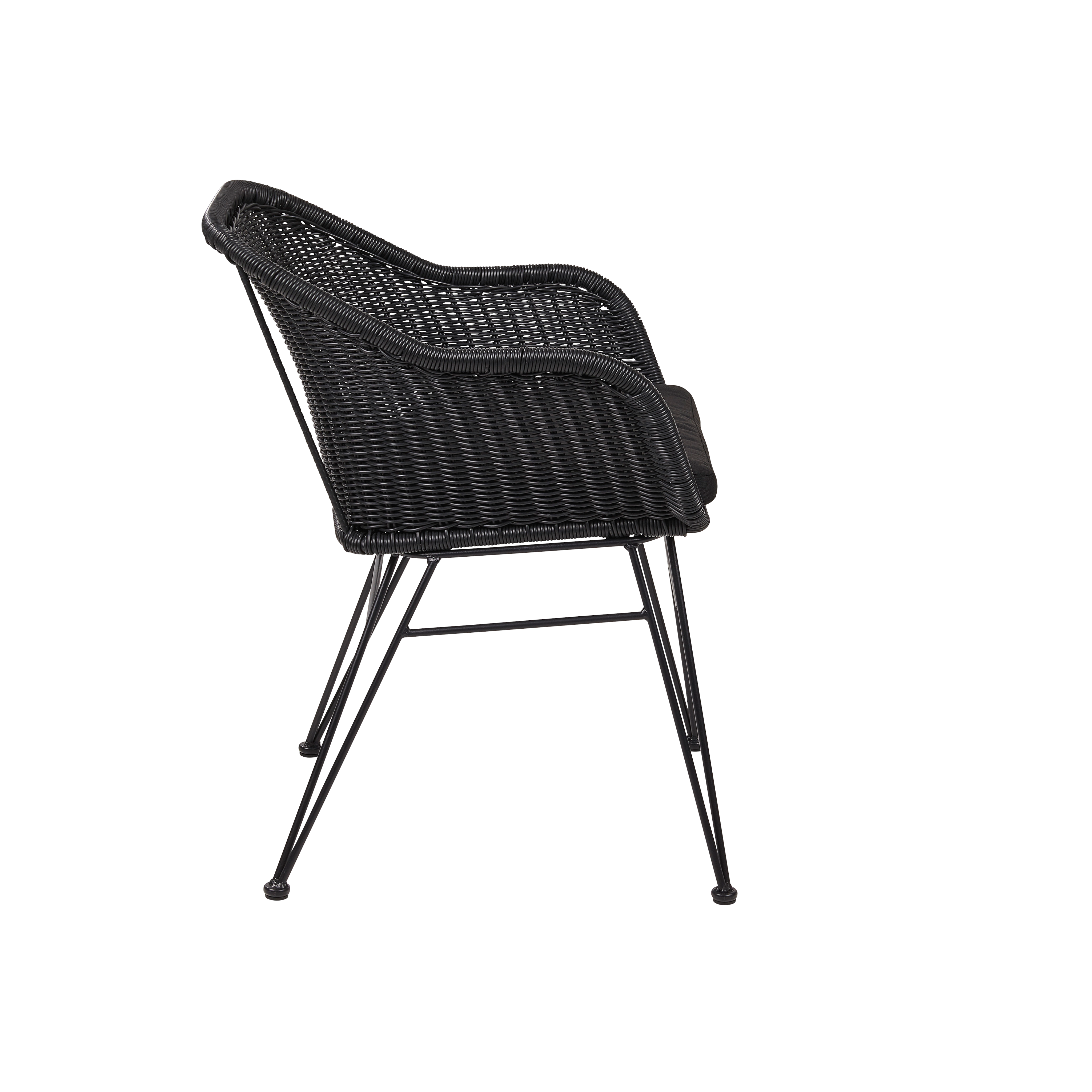 VIENNA Eetkamerstoel kuip zwartH 78 x B 57 x D 61 cm