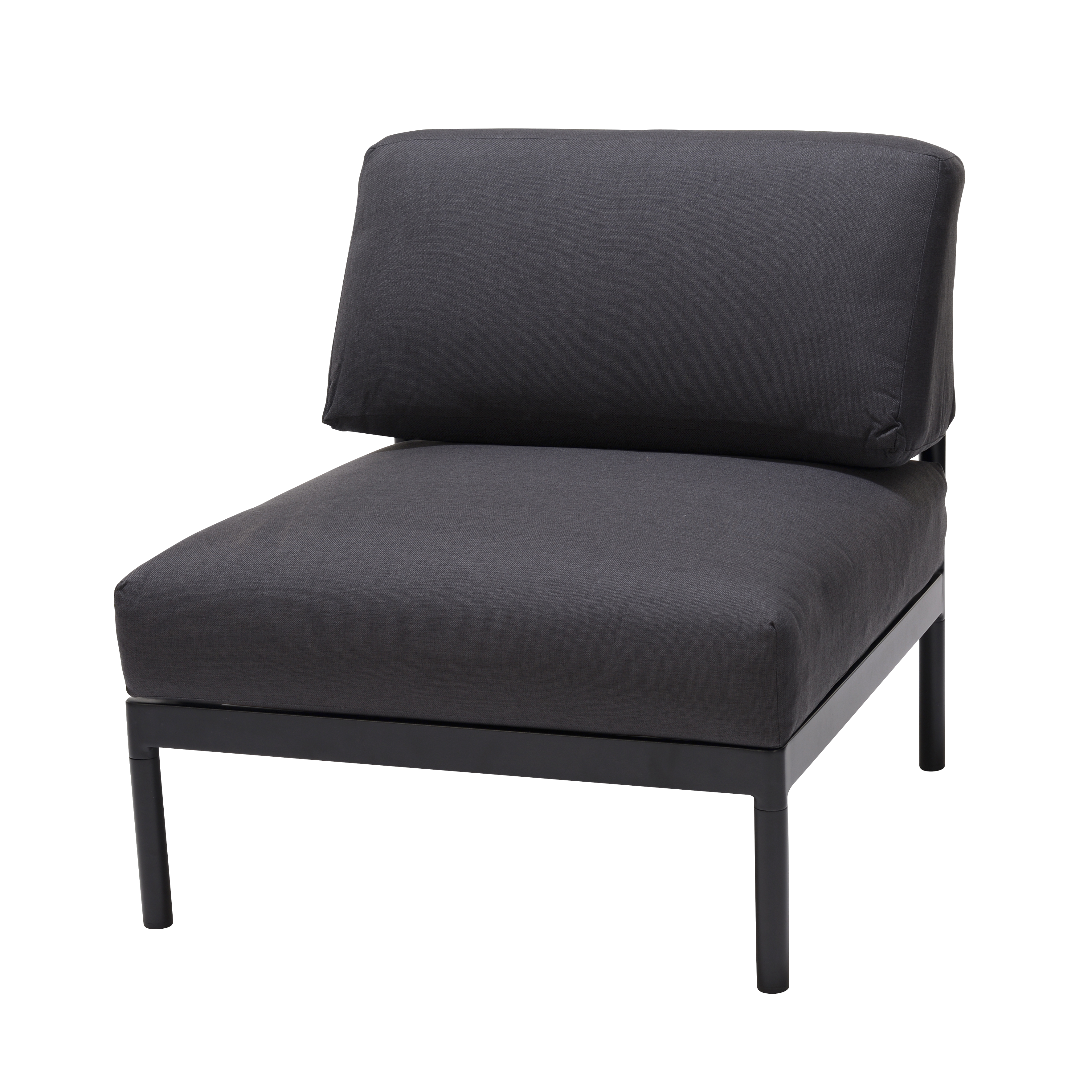 HANNA Lounge teak zetel zwartH 59 x B 73,8 x D 77,2 cm