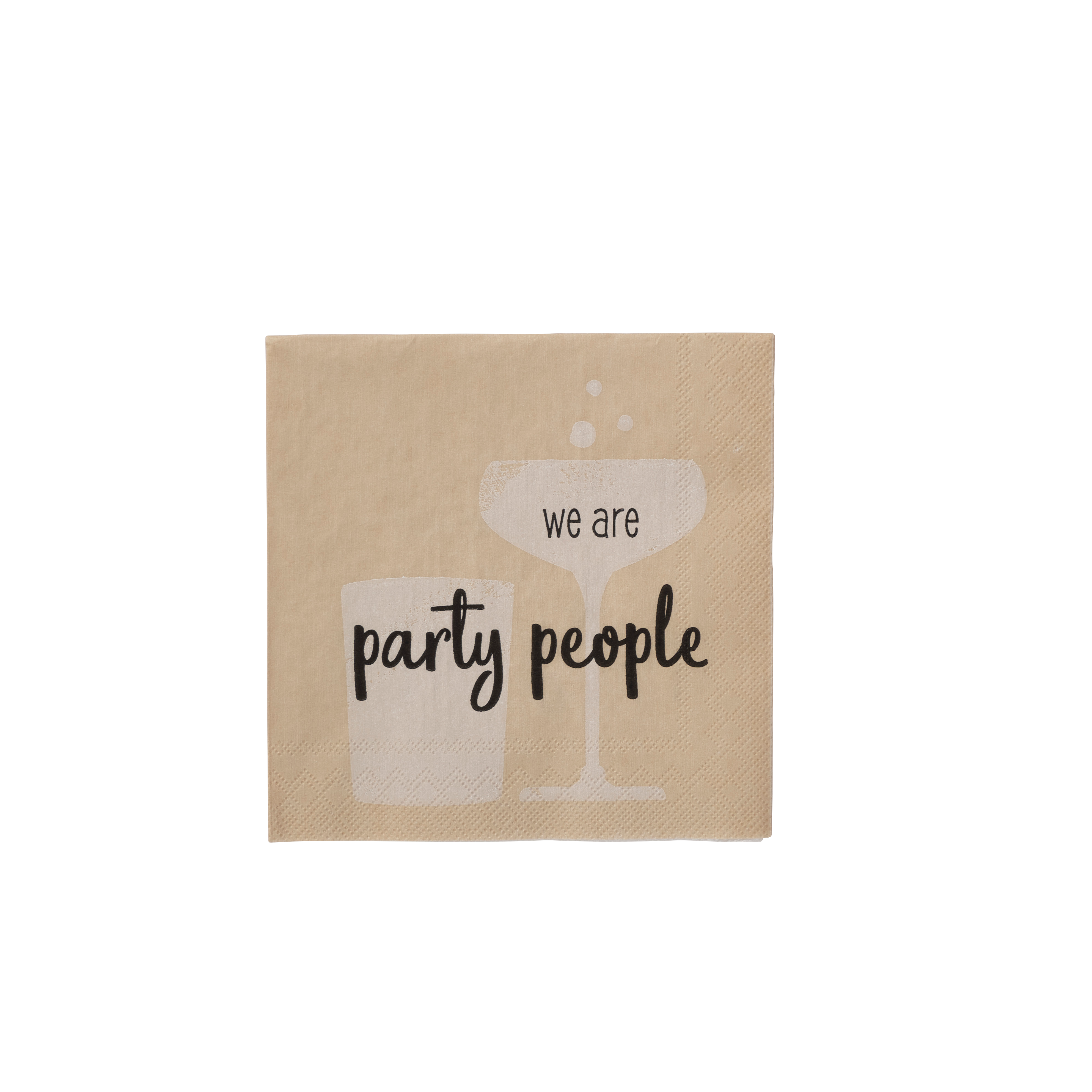 PARTY PEOPLE Set van 20 servetten beigeB 25 x L 25 cm