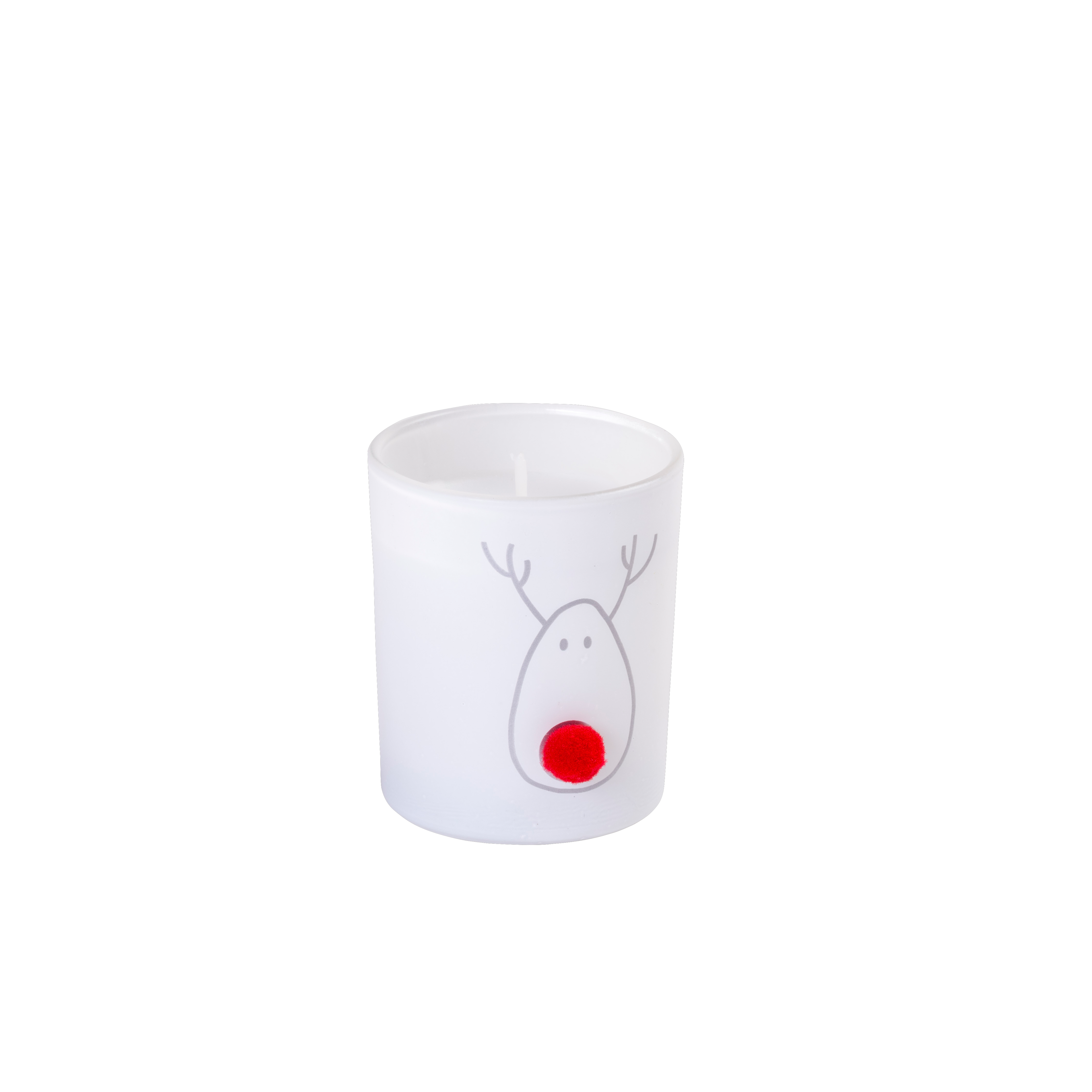 NOSE Kaars in glas wit, rood, goudH 6,5 cm - Ø 5,5 cm