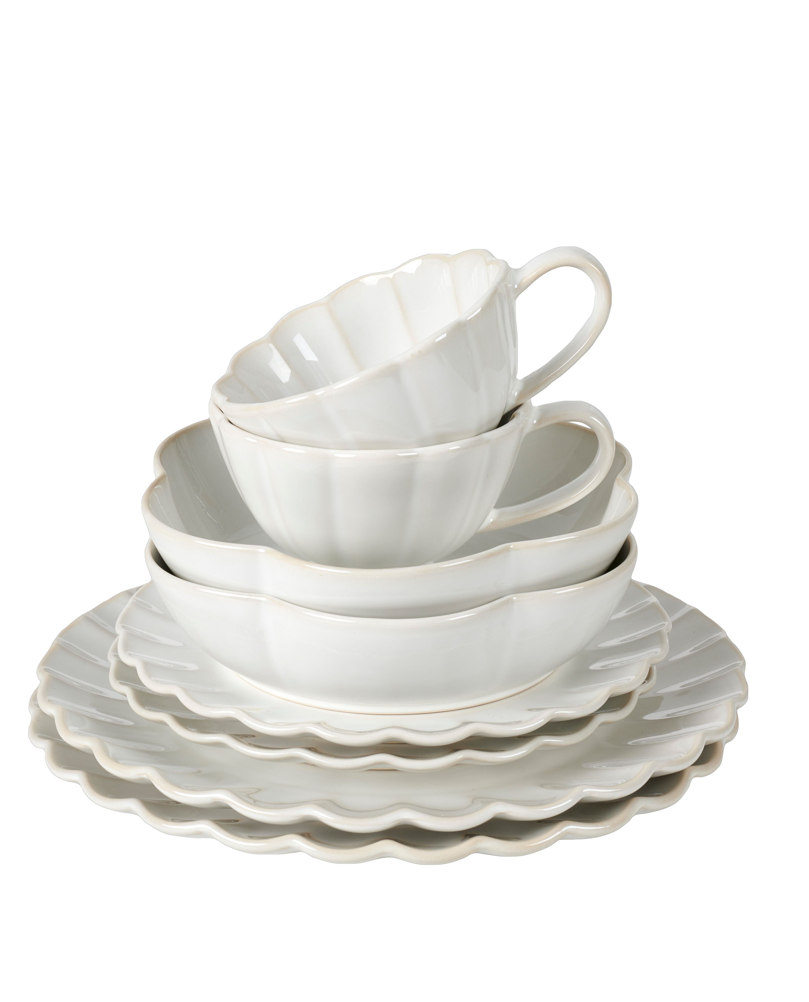 DAHLIA Bord wit - set van 4 Ø 21,5 cm