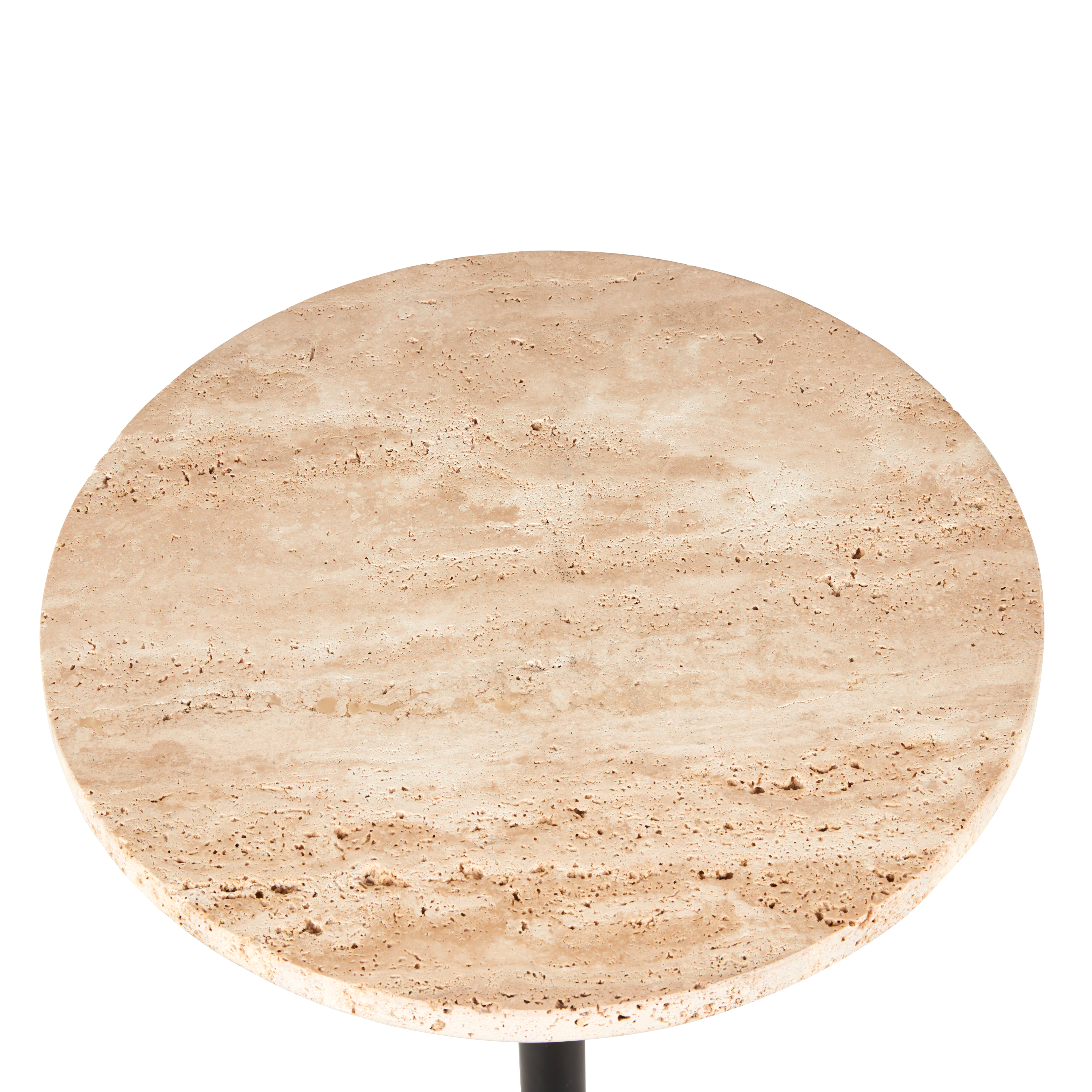 TRAVIS Bijzettafel zwart, naturelH 56 cm - Ø 35 cm