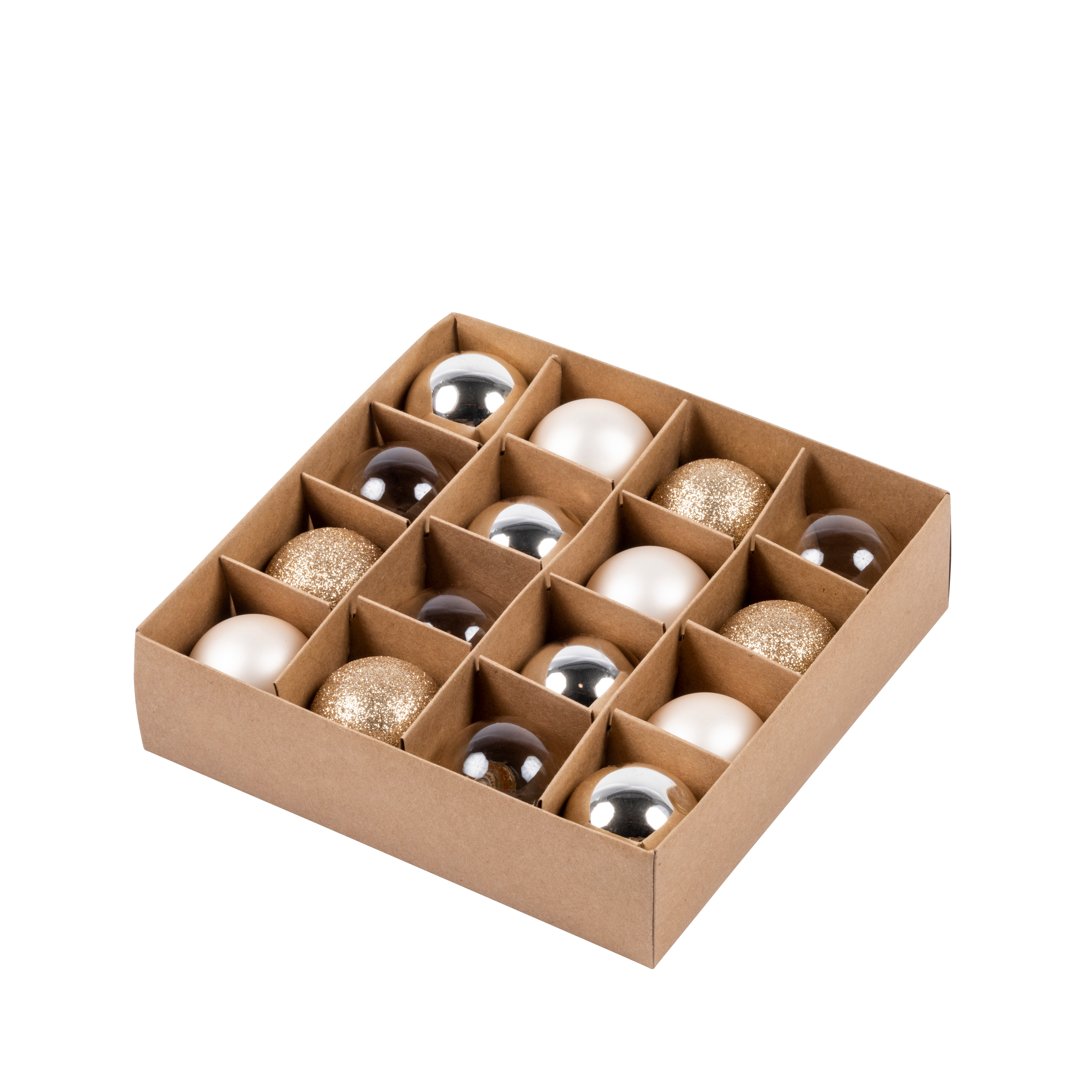 PEARL Kerstbal set van 16 gebroken witØ 4 cm