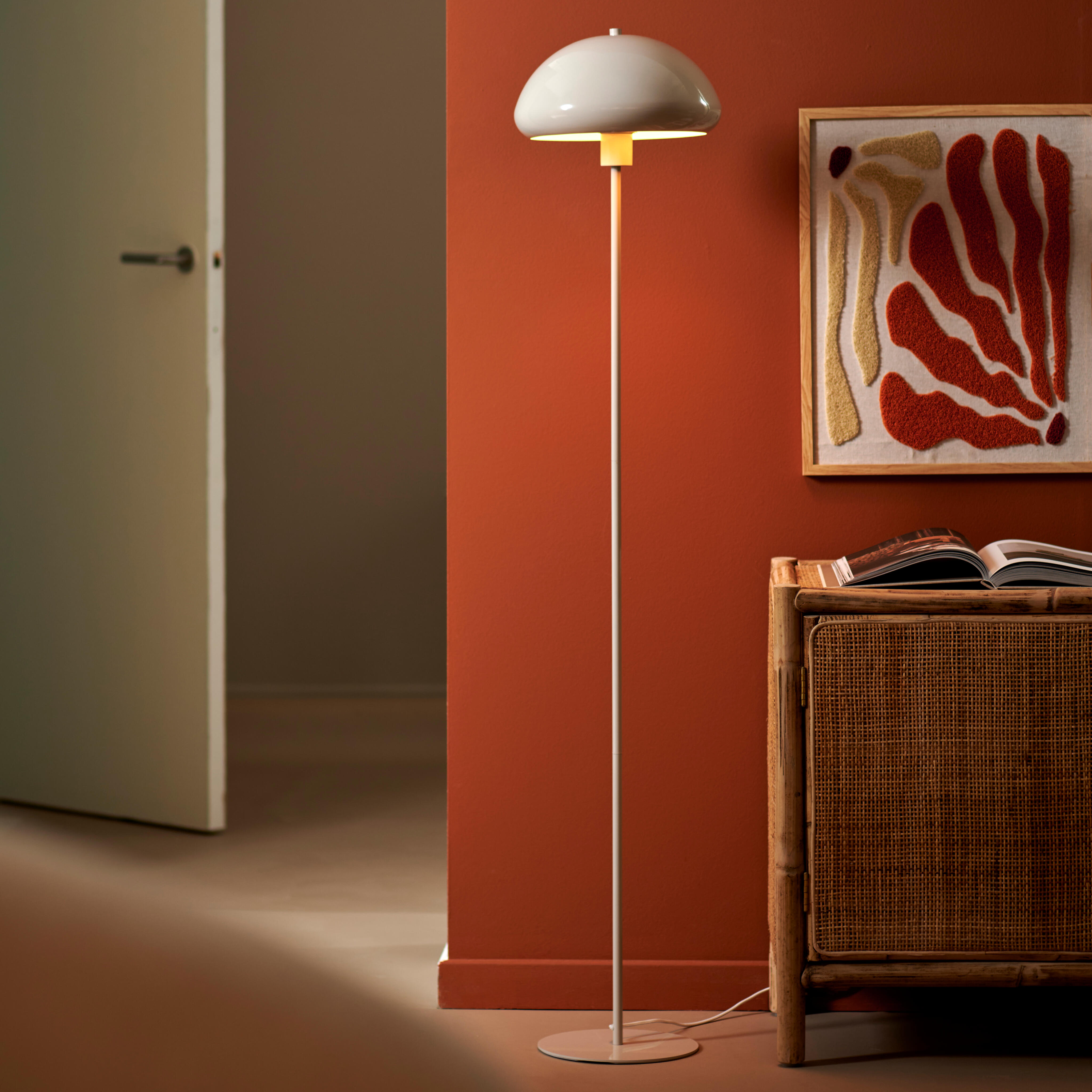 LUCILE Staanlamp beigeH 140 cm - Ø 22 cm - Ø 28 cm