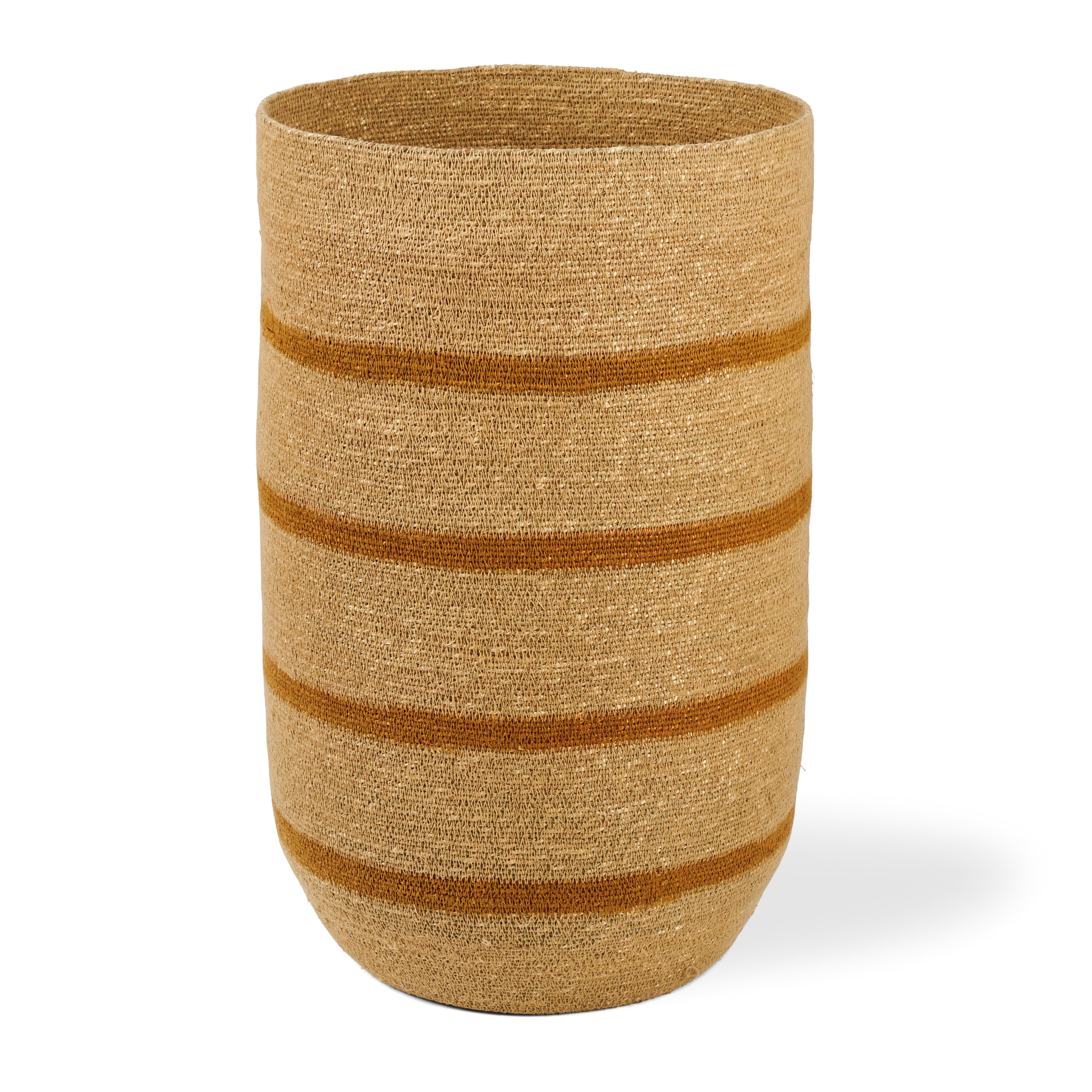 MARTHE Mand L met deksel naturel, okerH 55 cm - Ø 34 cm