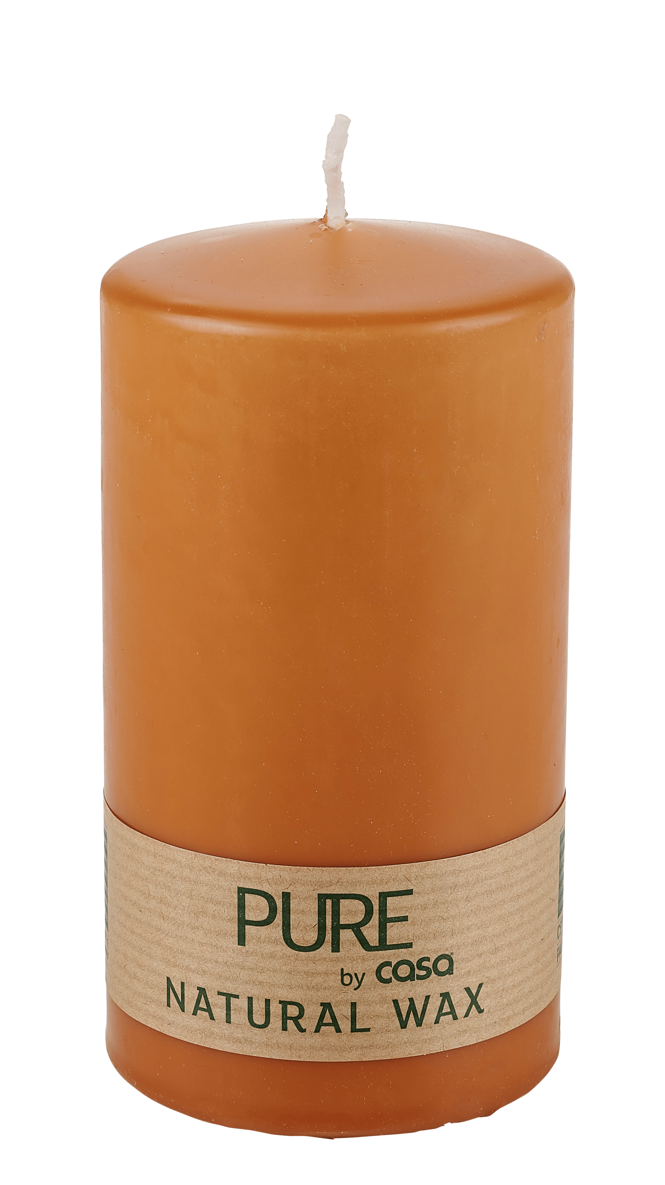 PURE Cilinderkaars karamelH 13 cm - Ø 7 cm