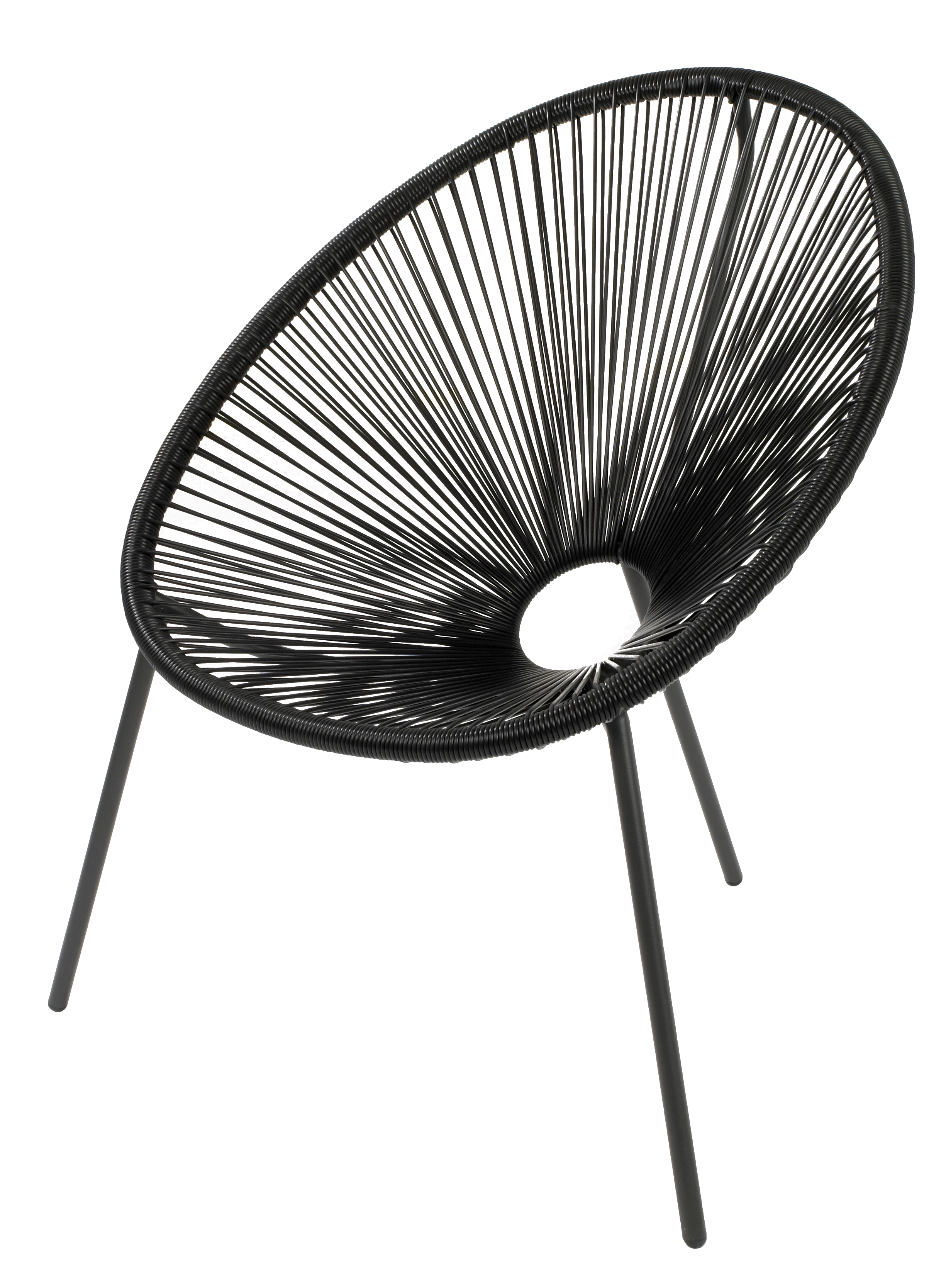 ACAPULCO  Lounge stoel zwartH 82 x B 75 x D 69 cm - CASA