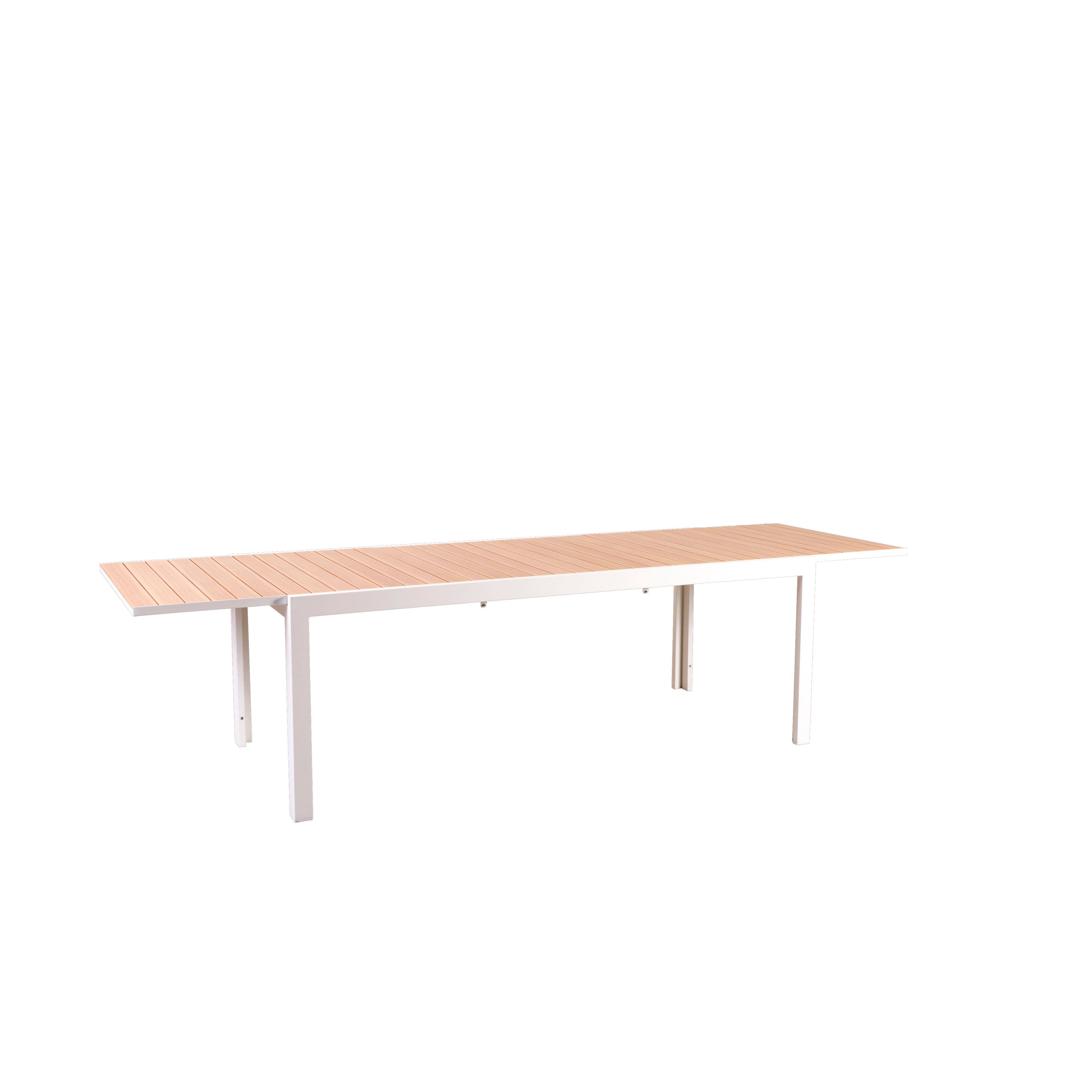 ETHAN Tafel uittrekbaar wit, naturelH 76 x B 205 x D 95 cm