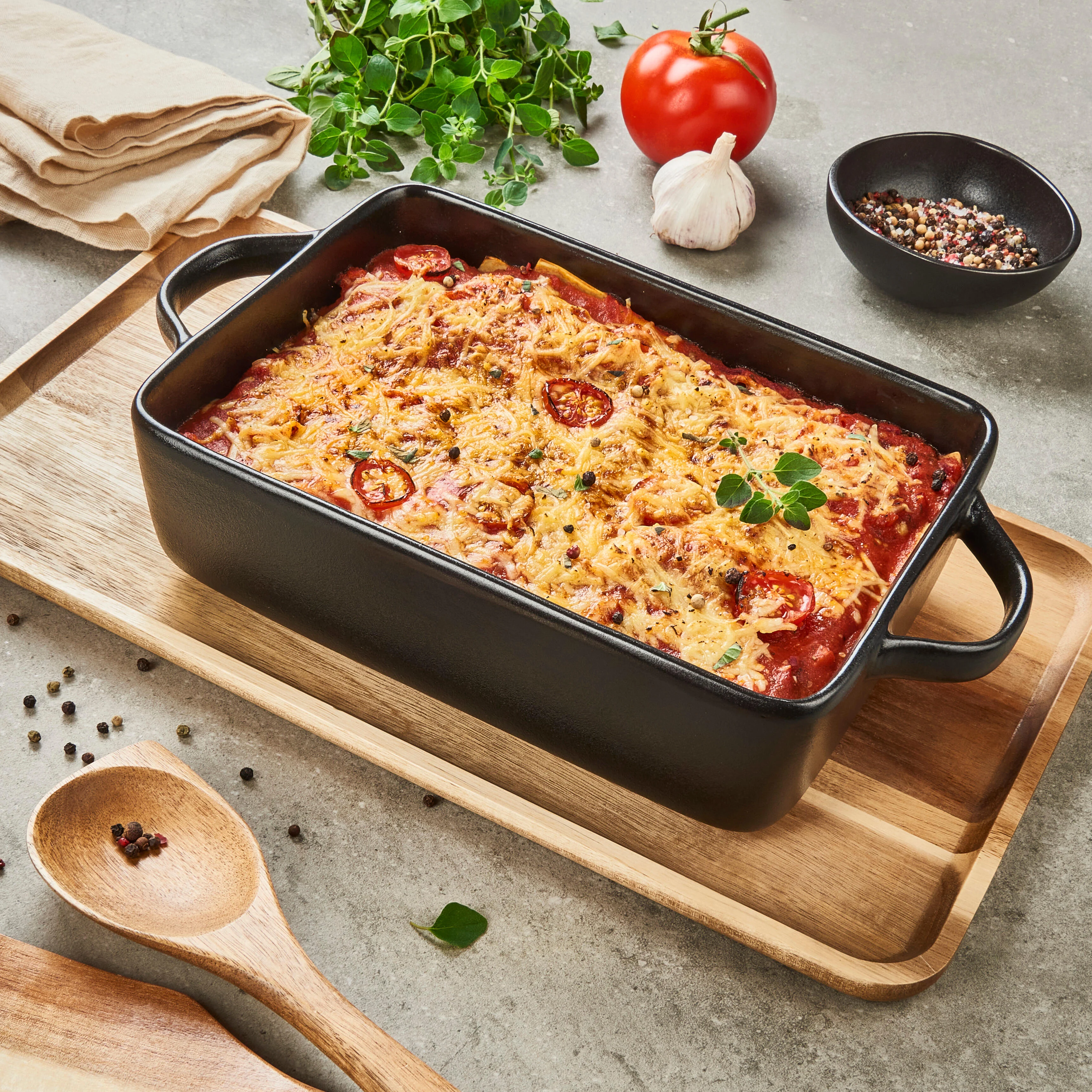 FERO Lasagneschaal zwartH 8 x B 19,5 x L 27 cm - CASA