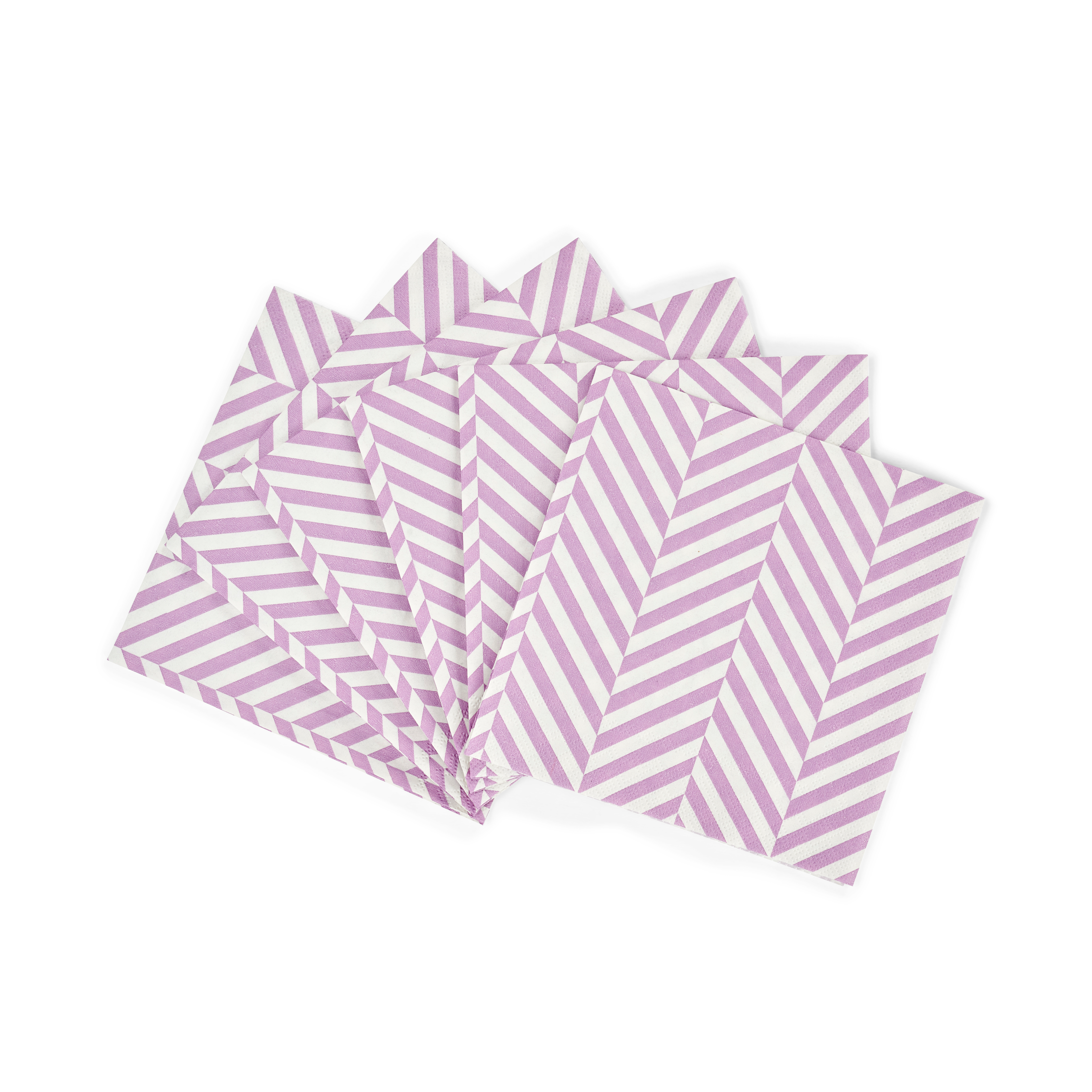 CHEVRON Set van 20 servetten paarsB 25 x L 25 cm
