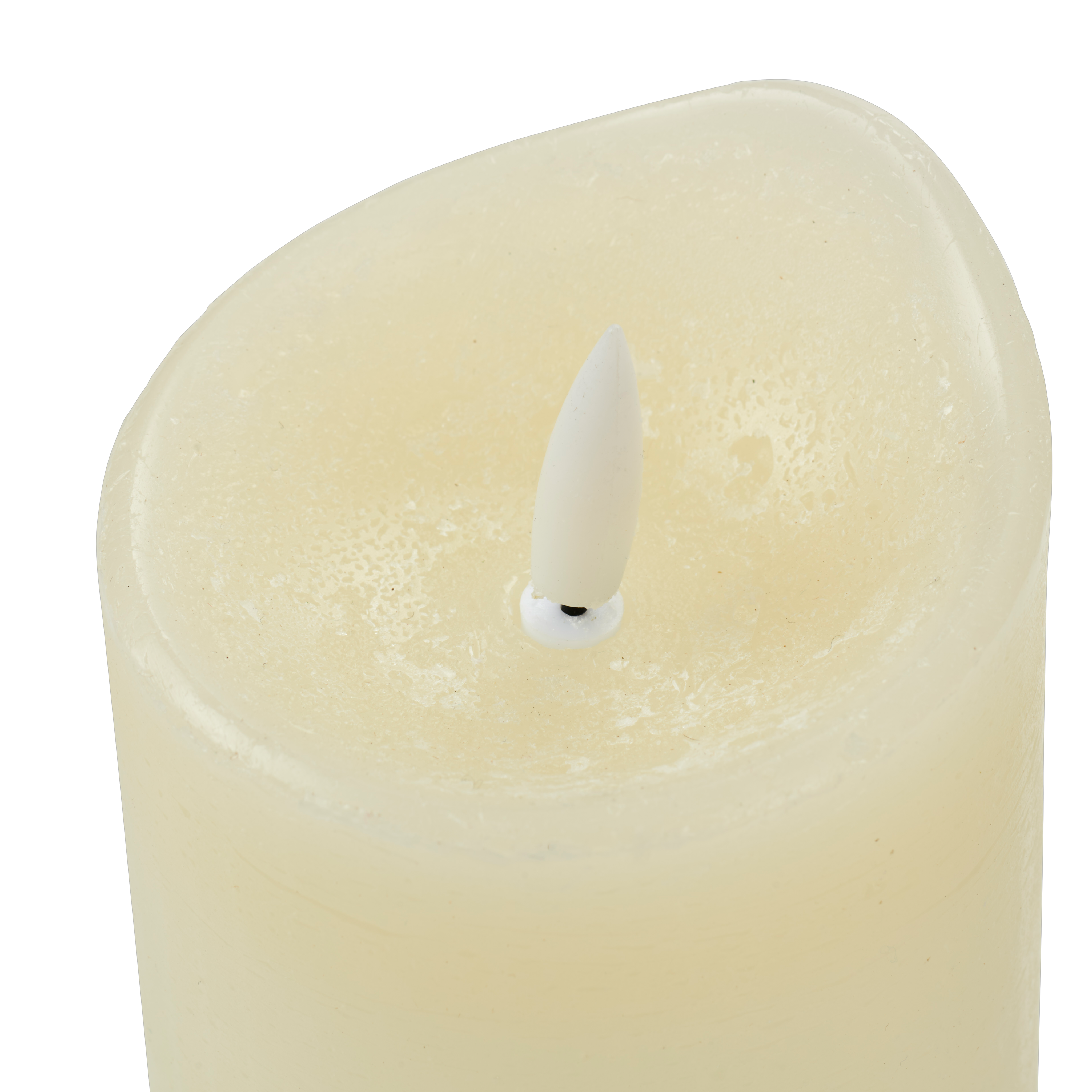 RUSTIC Kaars met led grijsH 10 cm - Ø 7,5 cm