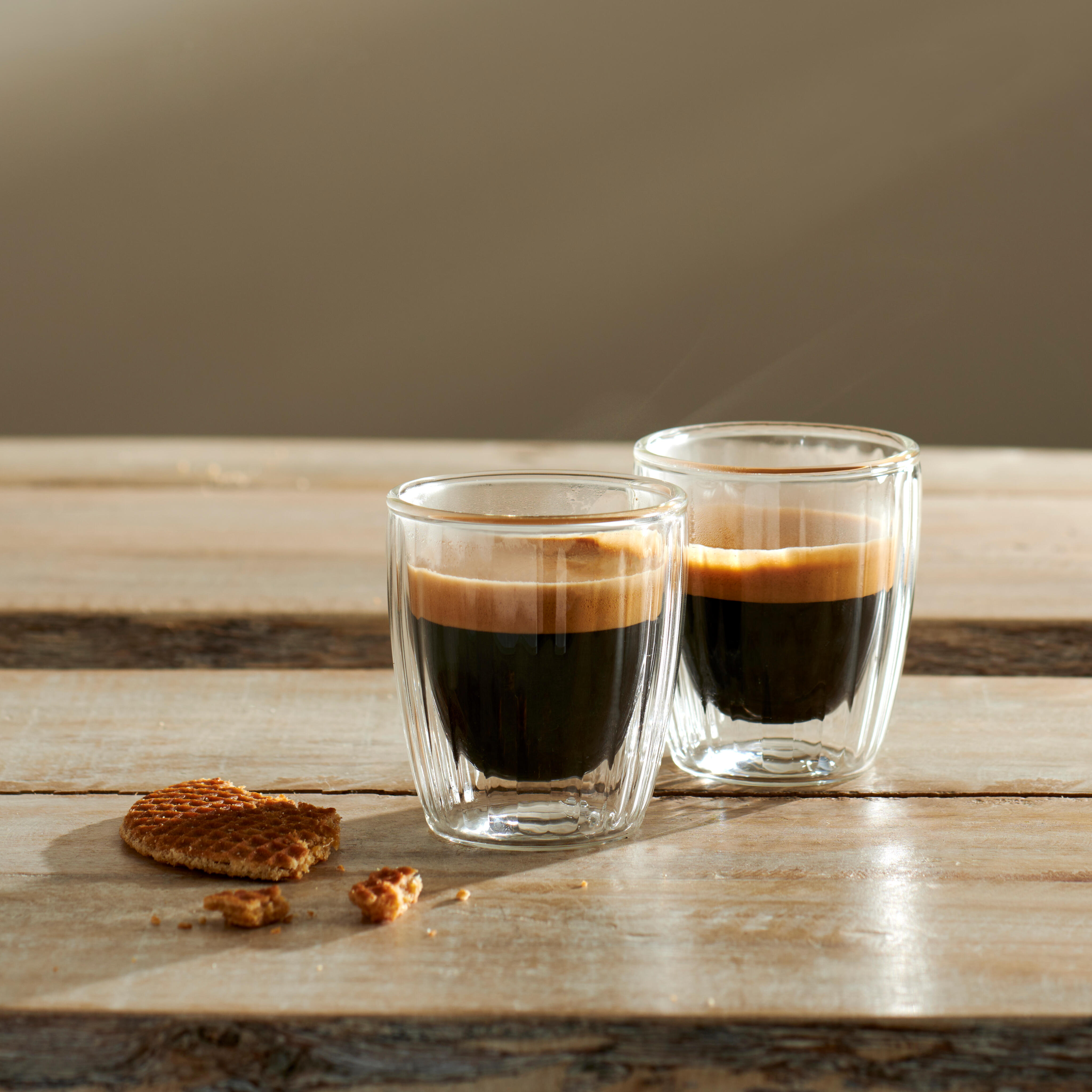 PAUSA Dubbelwandig glas set van 2 12,5 CL transparantH 7,3 cm - Ø 7,3 cm