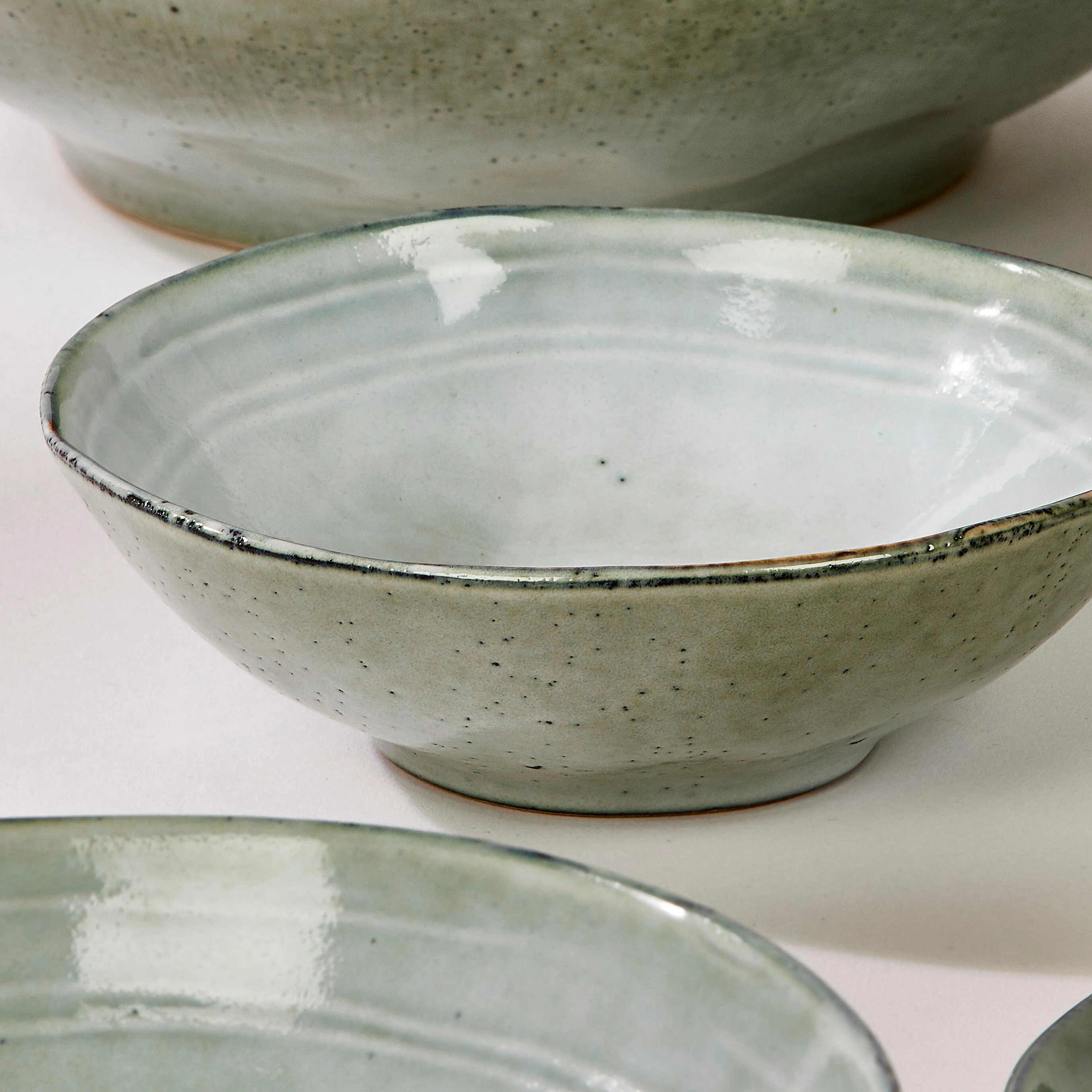 EARTH LAGOON Bowl 35 CL lichtgroen - set van 4 H 3 cm - Ø 15 cm