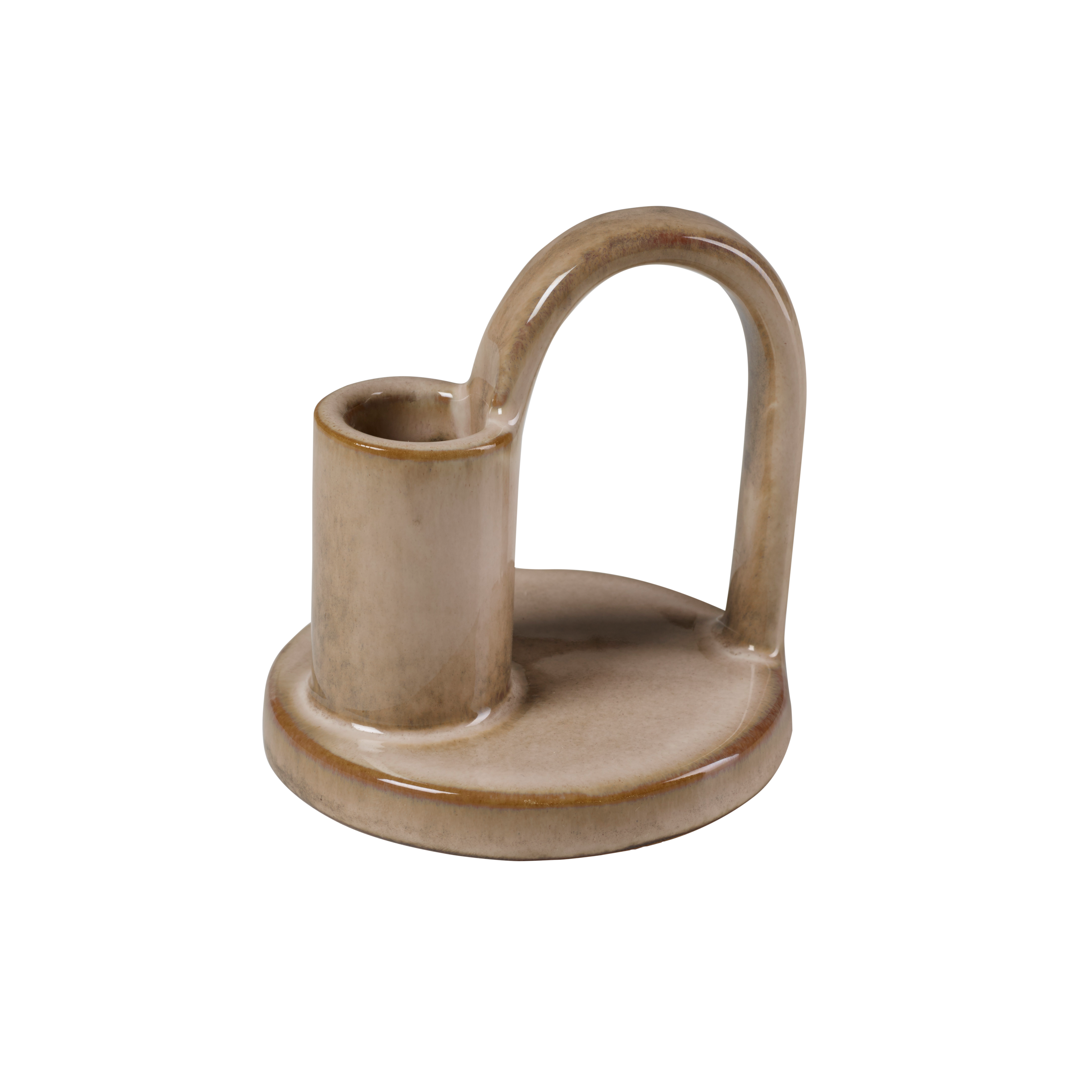 JAPPA Kandelaar beigeH 9 x B 8,5 cm - Ø 9 cm