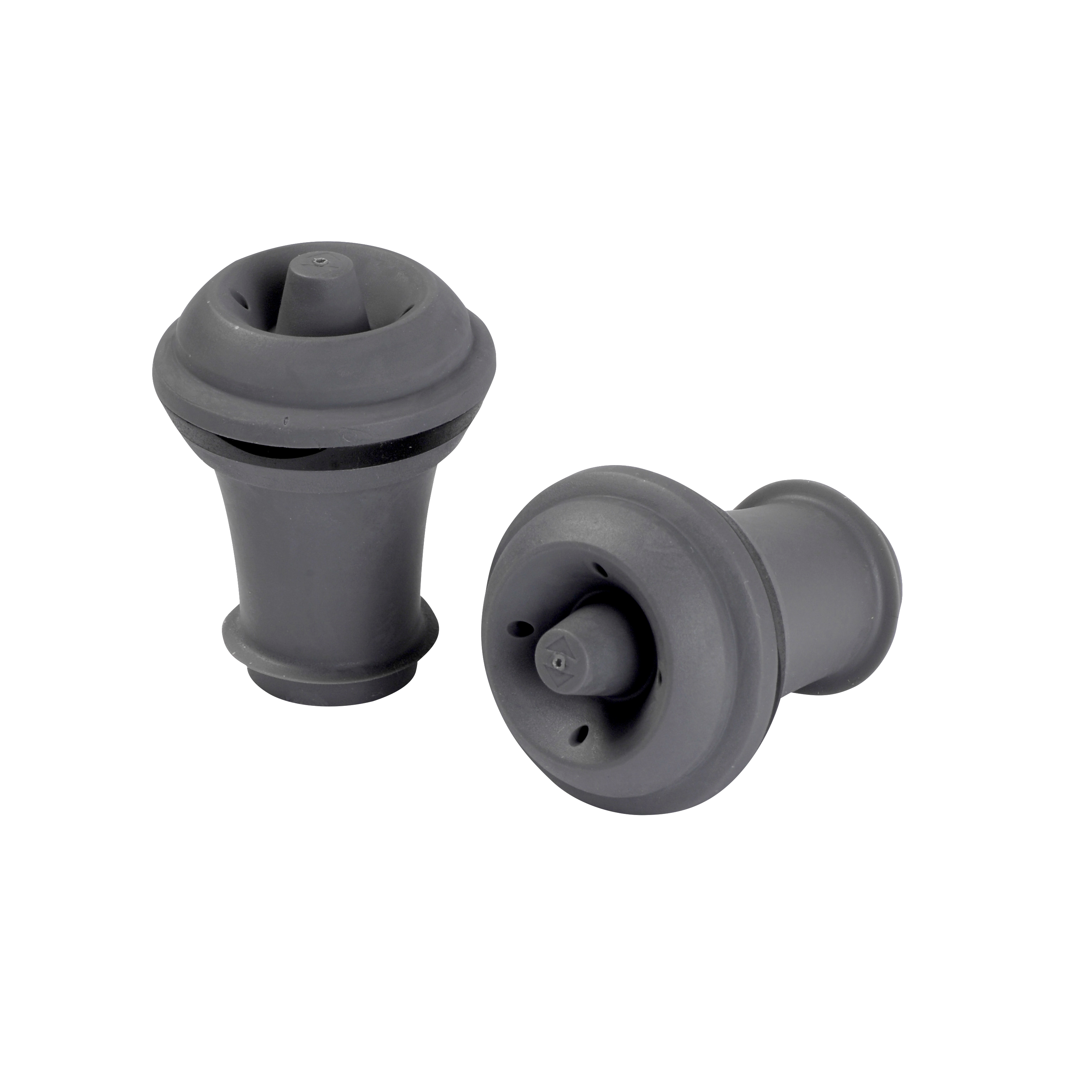 VACUVIN Wijnstoppen set van 2 grijsH 4 cm - Ø 3 cm