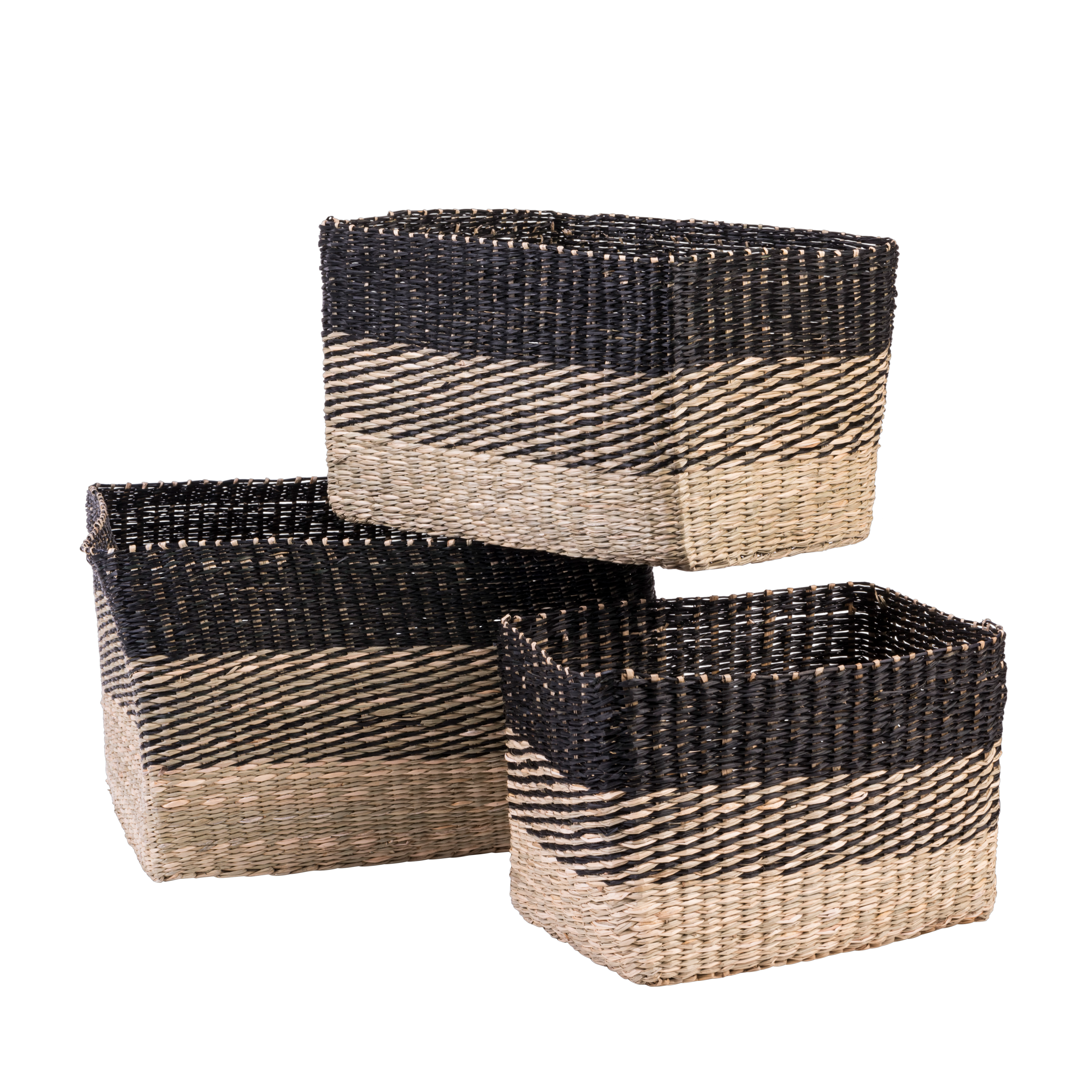 BOBO Lademand zwart, naturelH 20 x B 30 x D 20 cm - CASA