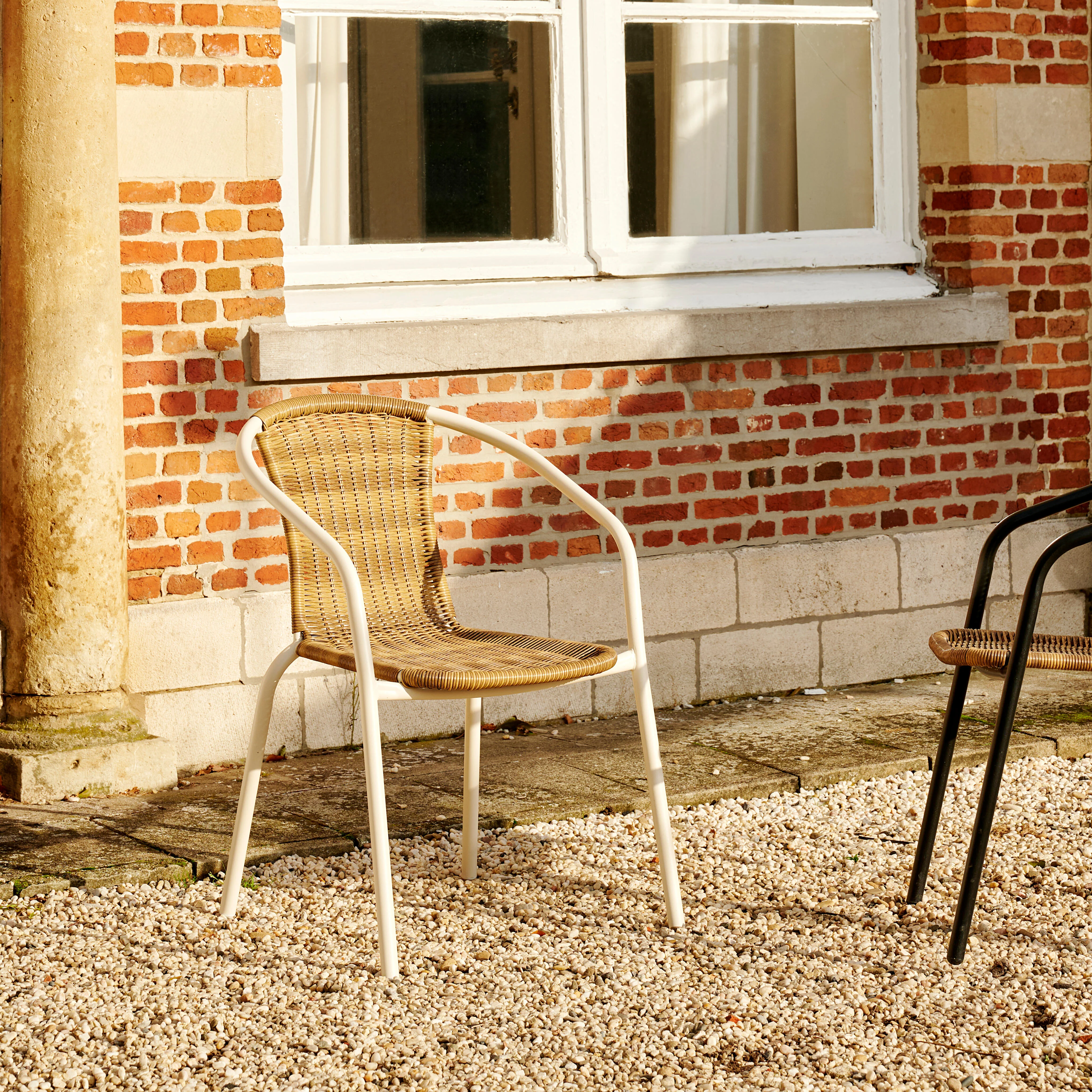 GERONA Stapelstoel zand + naturelH 77 x B 58 x D 53 cm