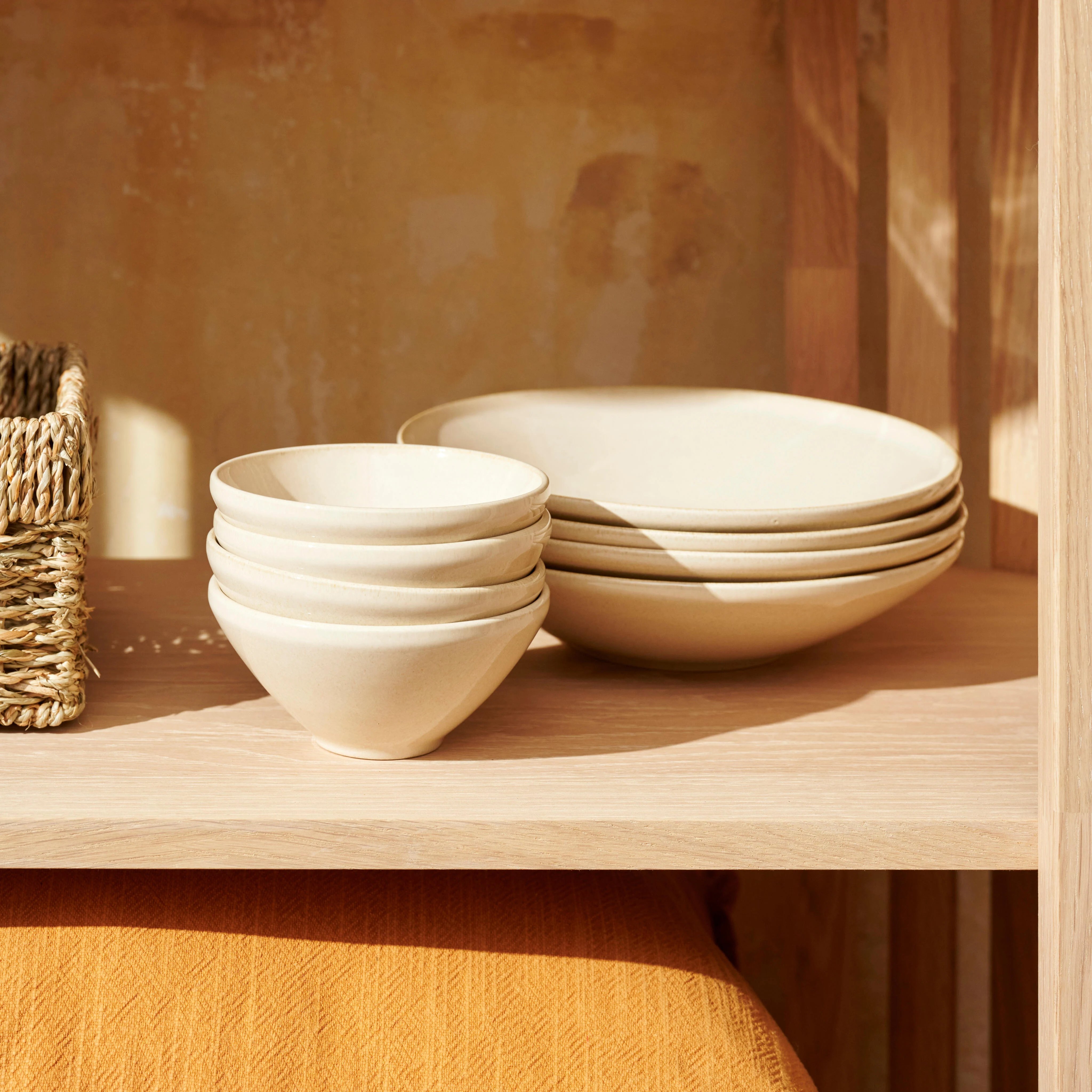 TOKO SAND Bowl beige - set van 4 H 5,5 cm - Ø 15,5 cm