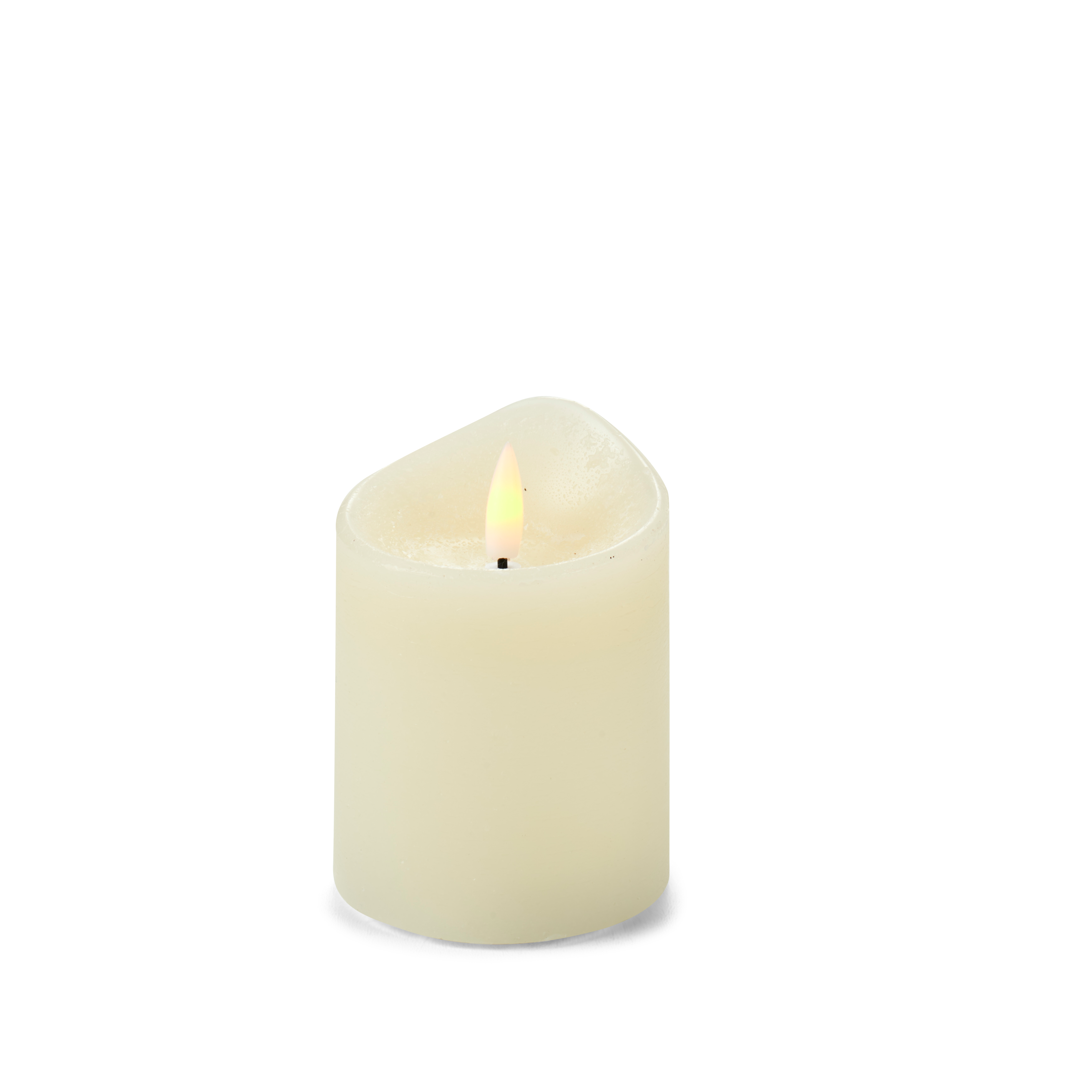 RUSTIC Kaars met led grijsH 10 cm - Ø 7,5 cm