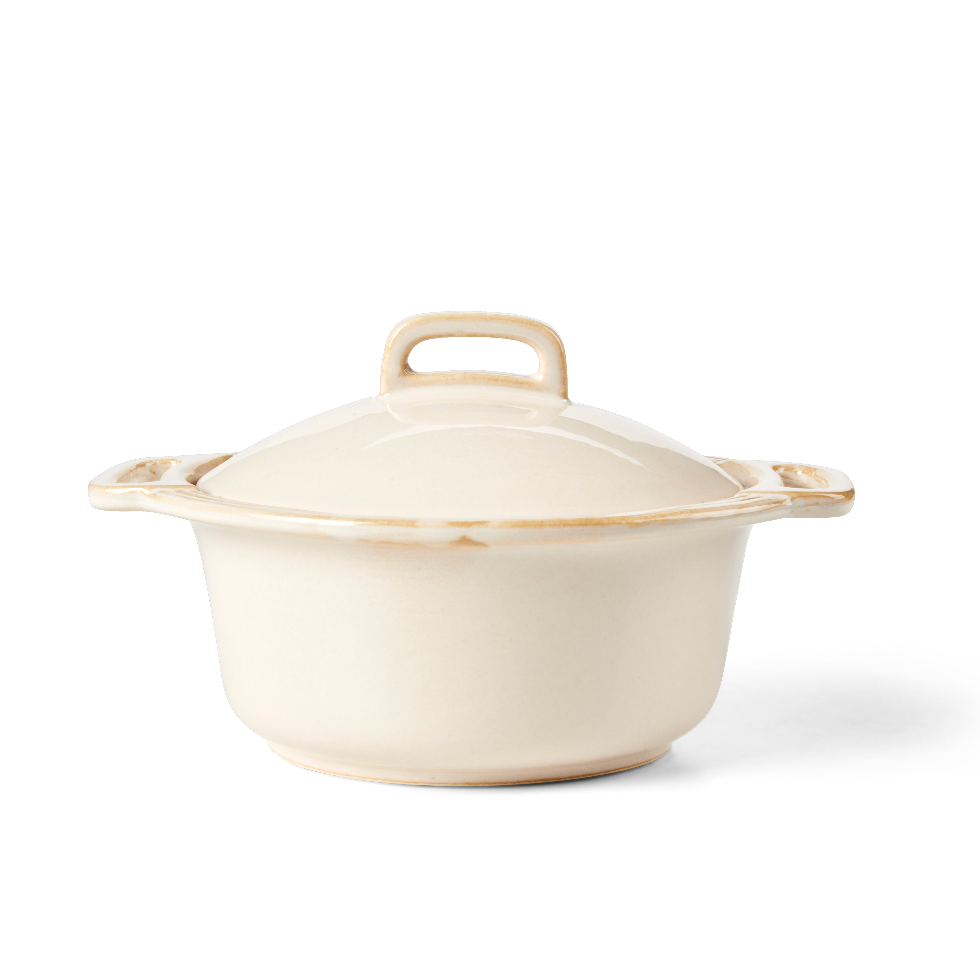 CASSOLA Ovenpot met deksel 80 CL beigeH 13 cm - Ø 17,8 cm - CASA