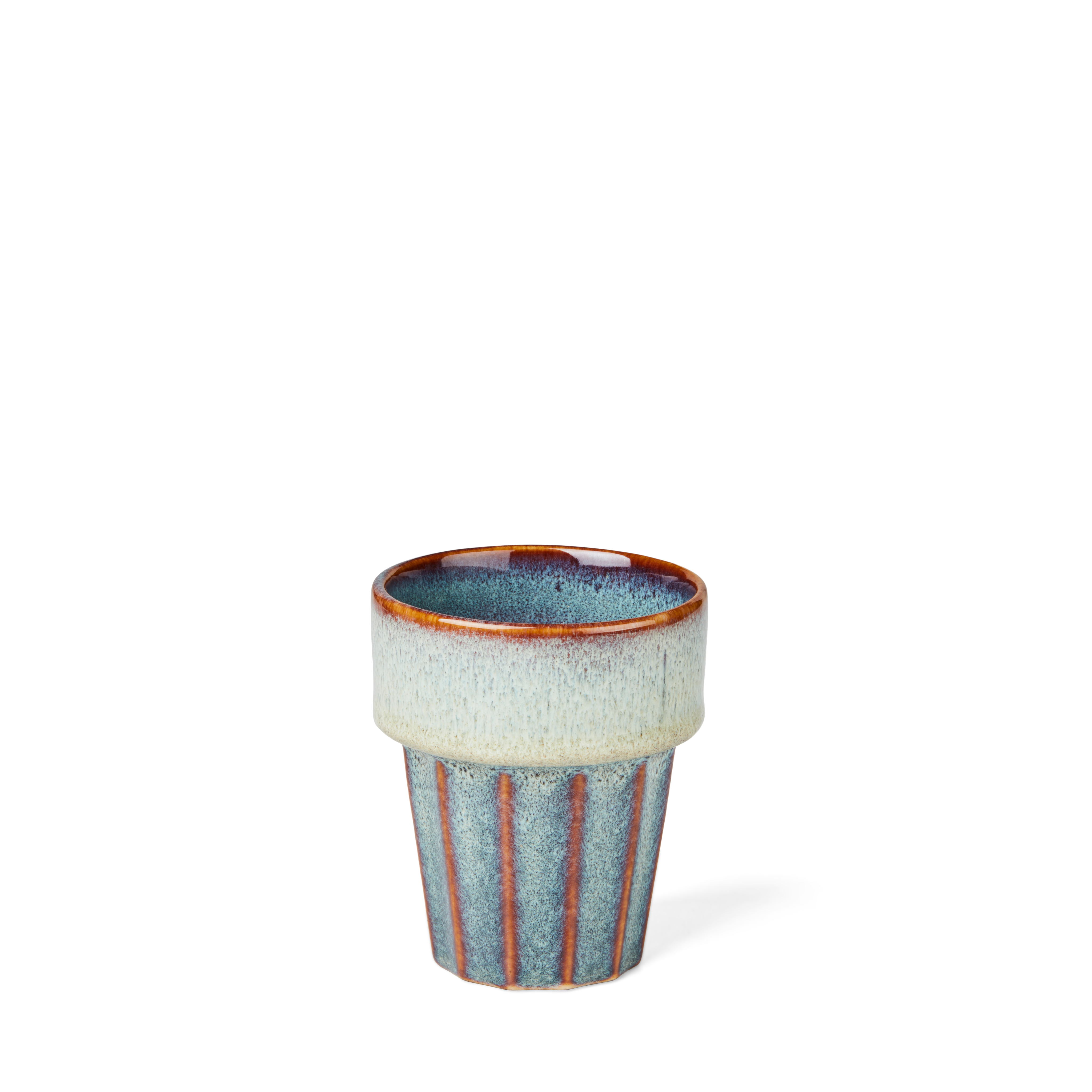 BLEND BLUE Mok 28 CL blauw - set van 4 H 10 cm - Ø 8,4 cm