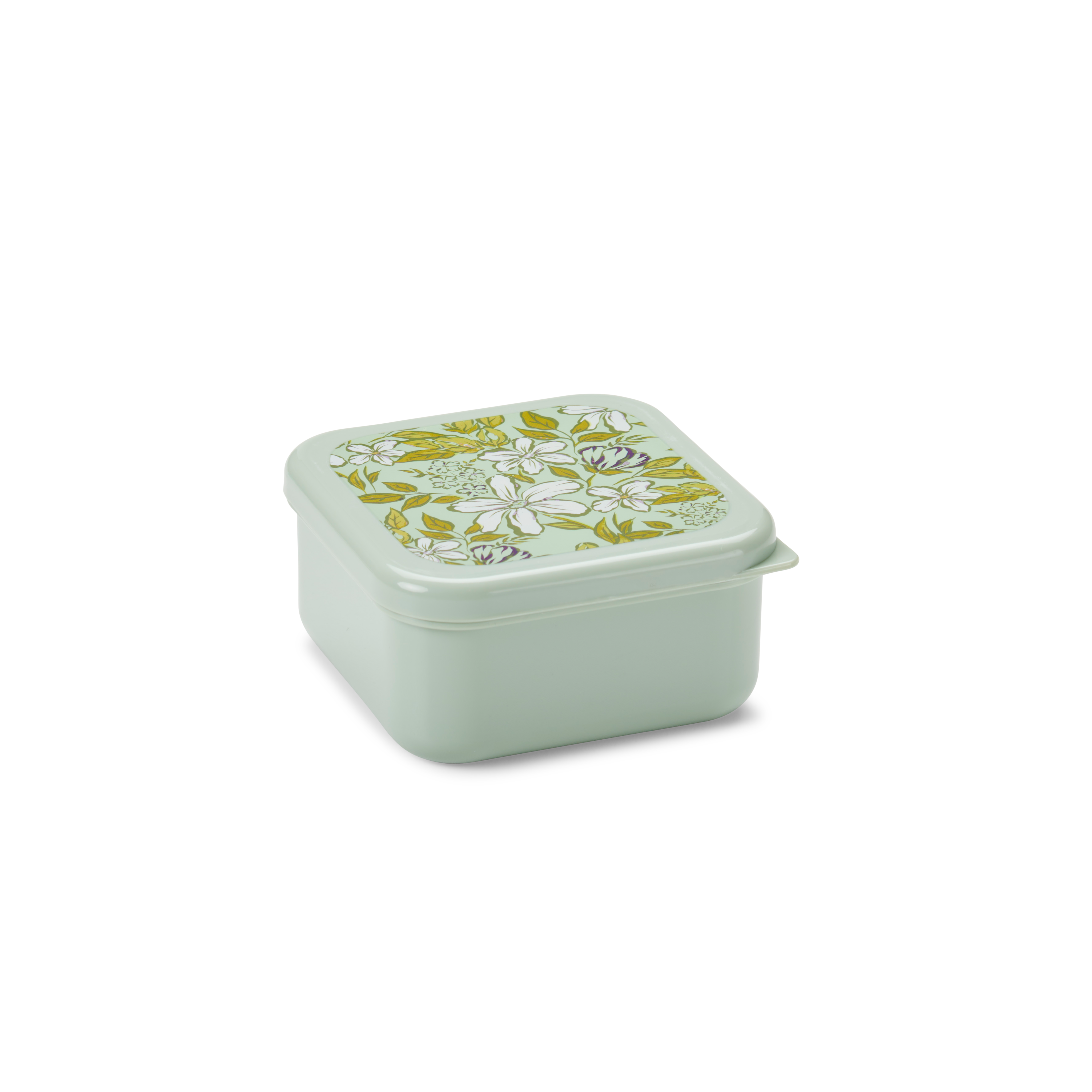 FRESHMOOD Snackdoosjes set van 3 seafoam + print Loulou kleur : seafoamH 4,3 x B 8 x D 8 cm