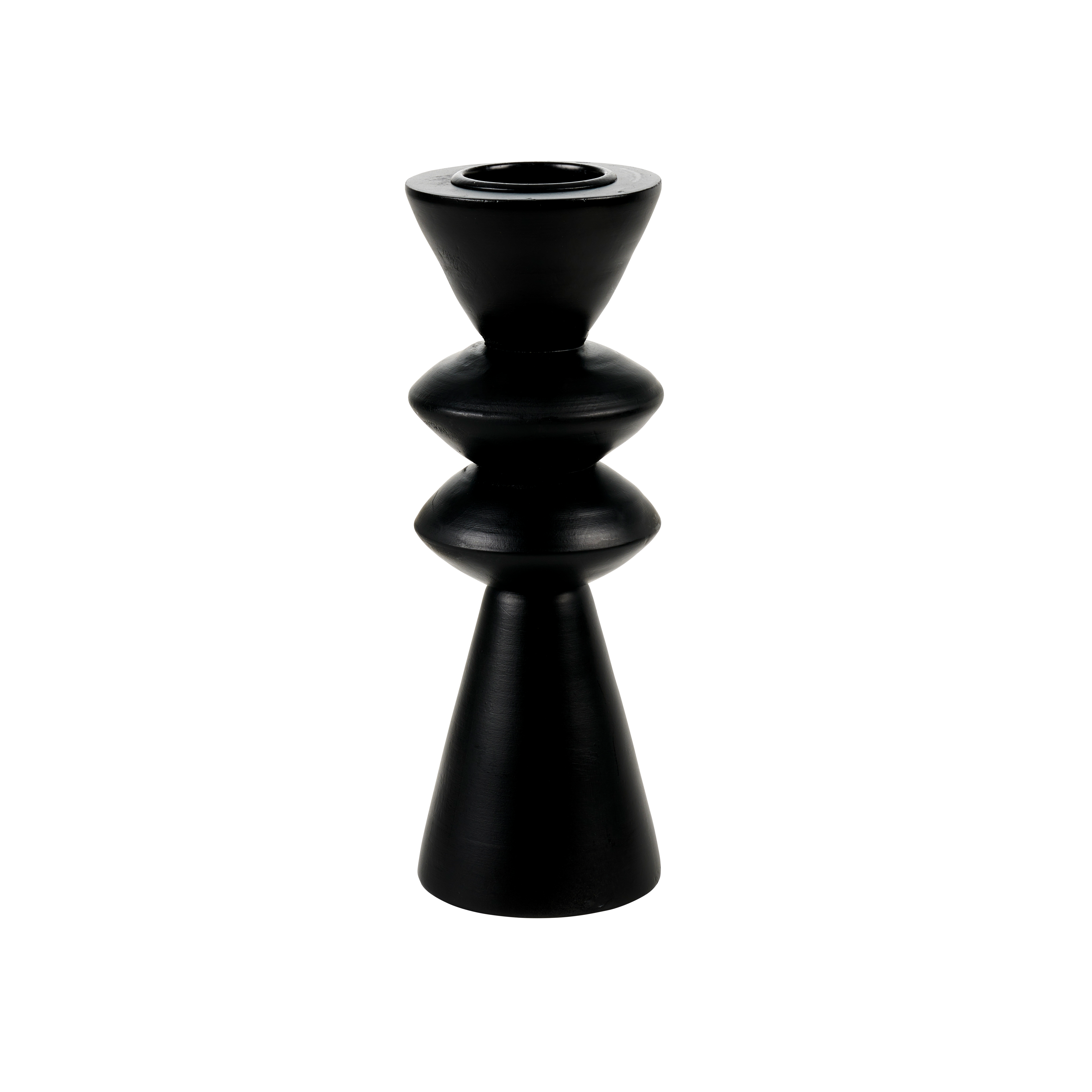 ZIGZAG Theelichthouder zwartH 22 cm - Ø 7,3 cm