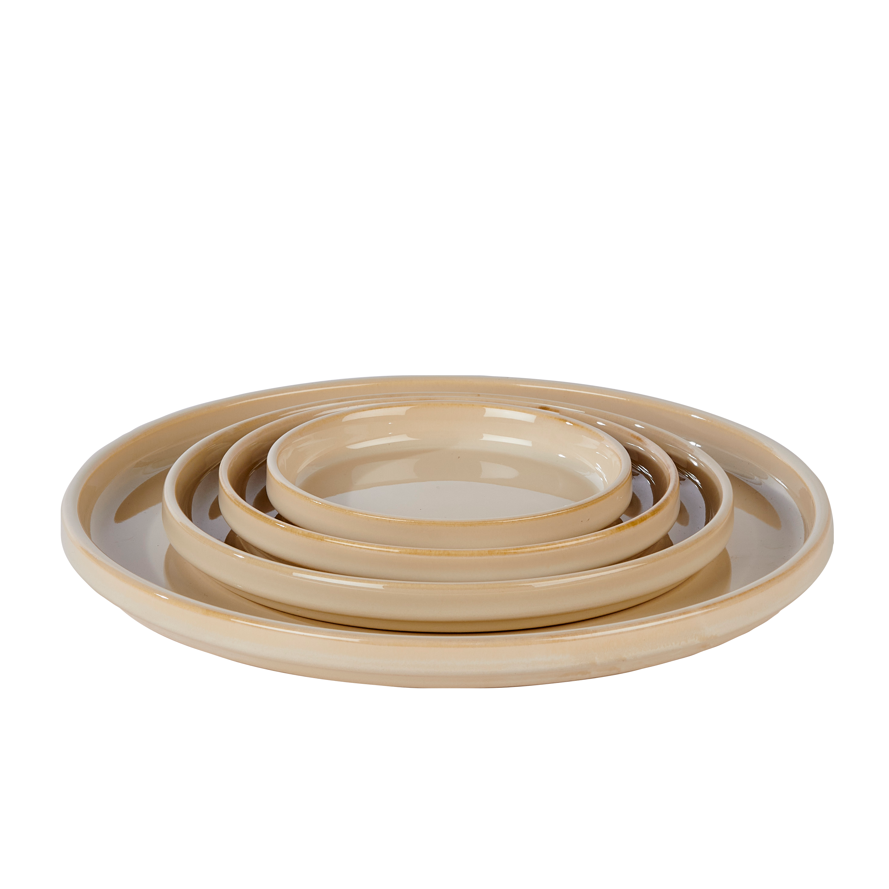 MINERAL SAND Bord beige - set van 4 Ø 12,7 cm