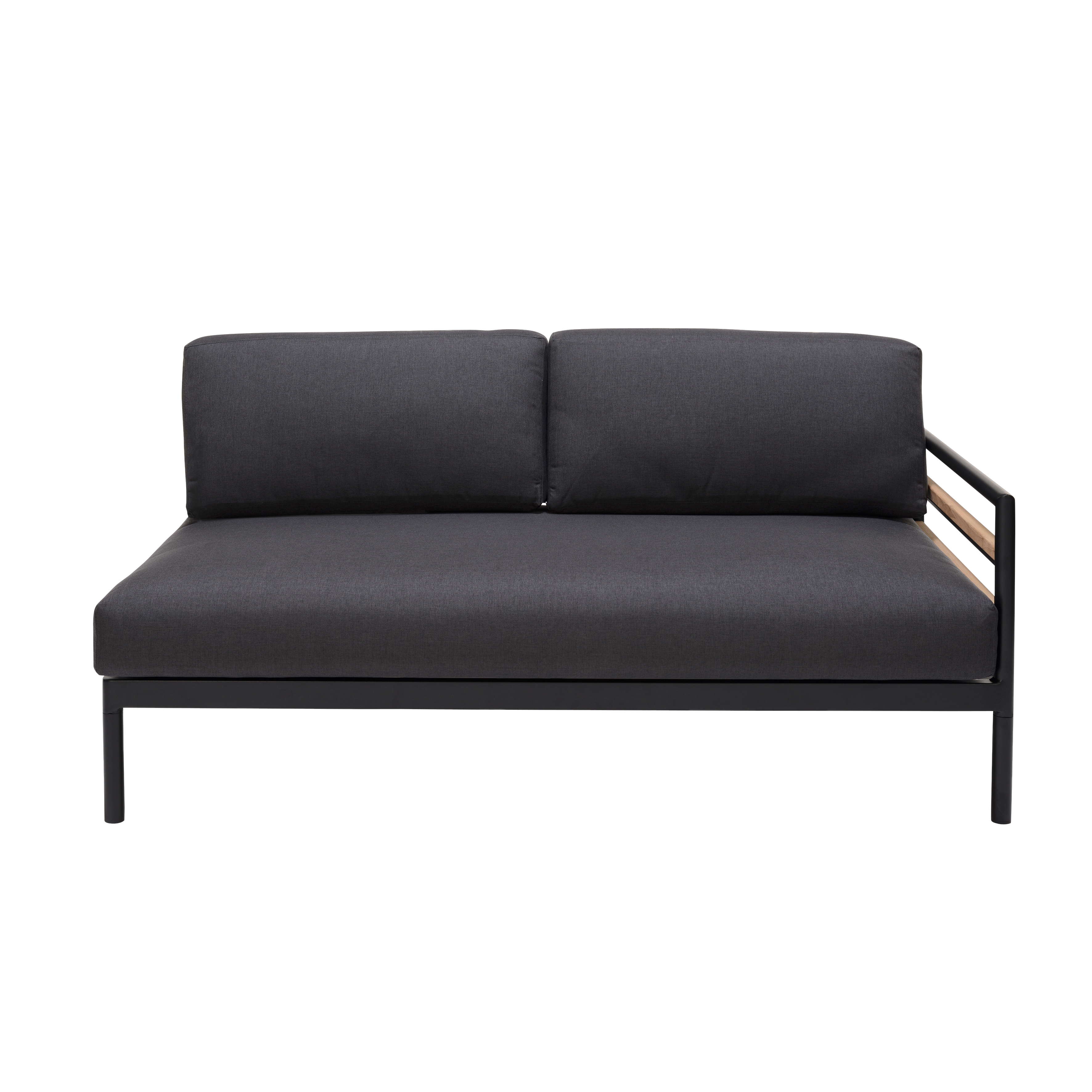 HANNA Lounge teak bank zwartH 59 x B 150,9 x D 77,2 cm