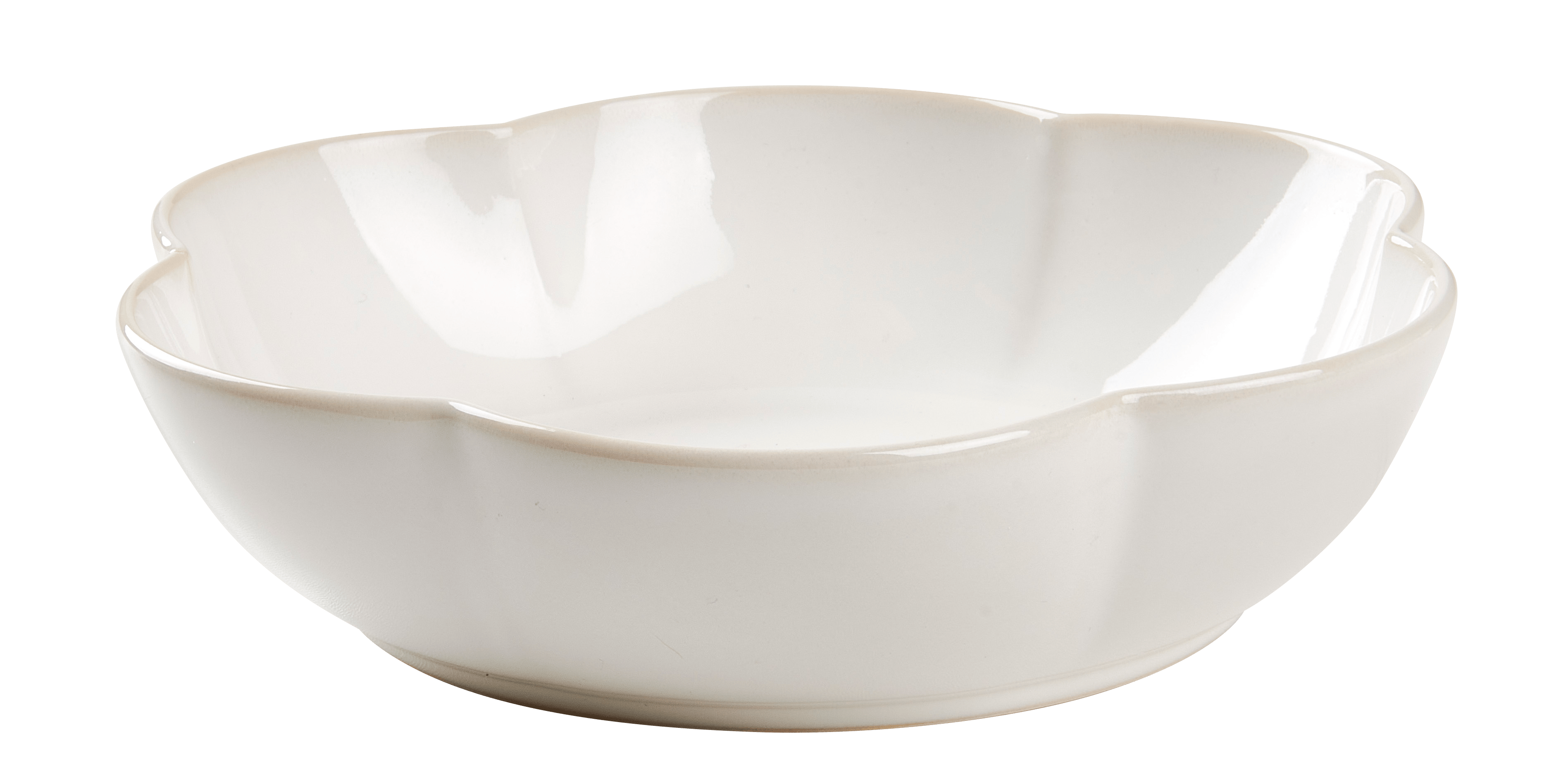 DAHLIA FLOWER Diep bord wit - set van 4 H 5 cm - Ø 19 cm